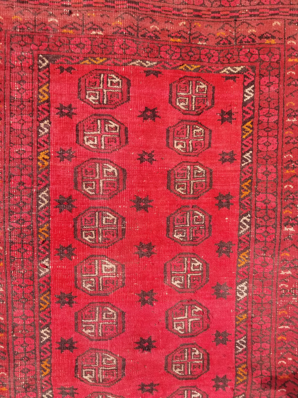 Vintage Traditional Handmade Afghan Turkman Bokhara Design Wool Rug 179x106cm