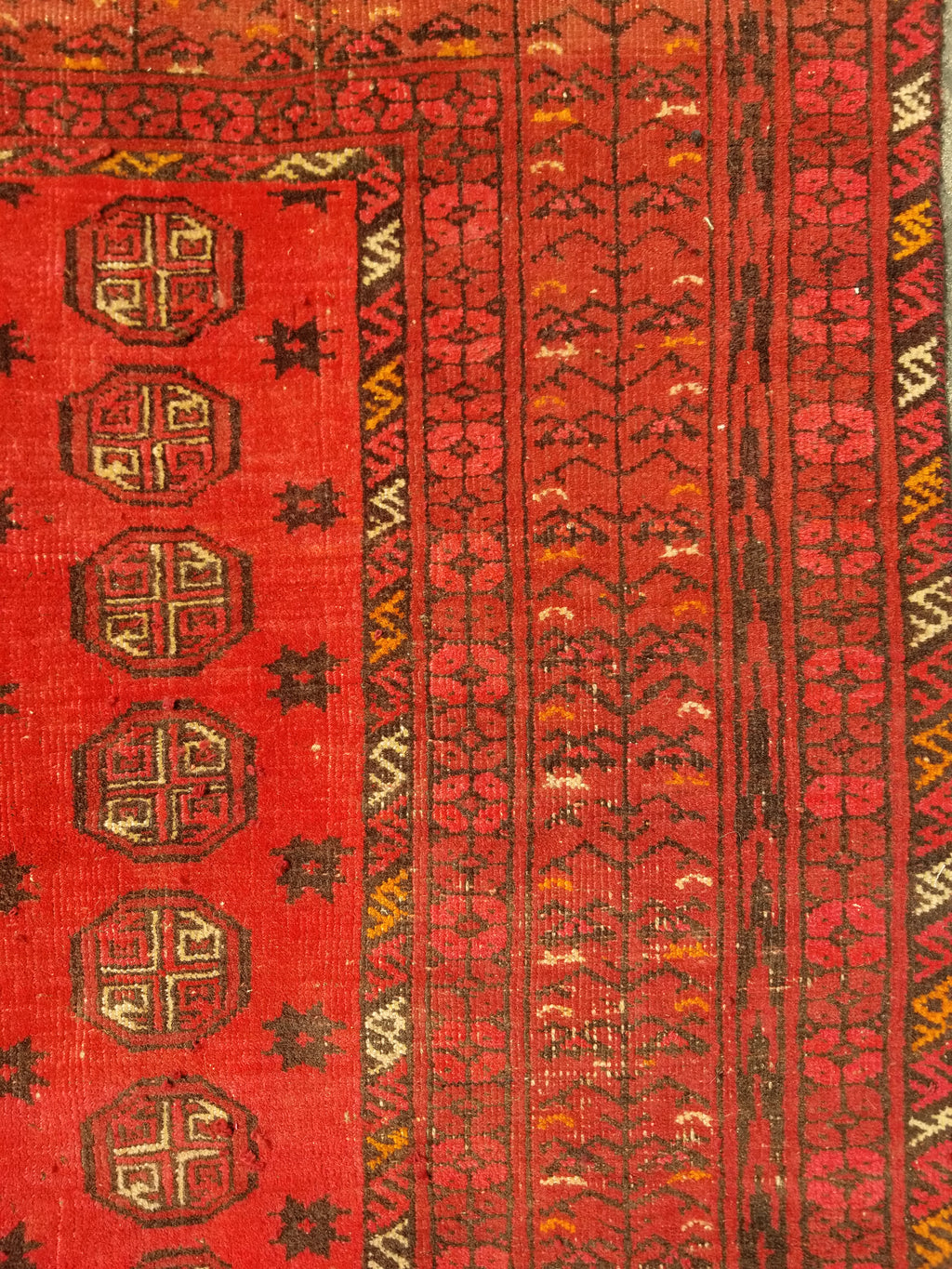 Vintage Traditional Handmade Afghan Turkman Bokhara Design Wool Rug 179x106cm