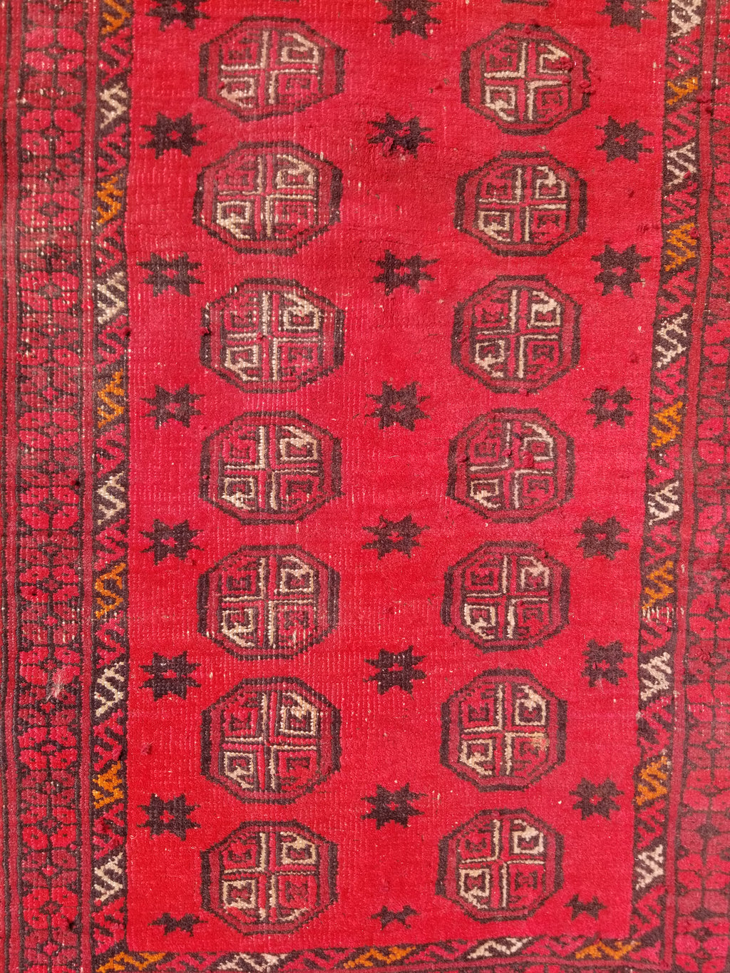 Vintage Traditional Handmade Afghan Turkman Bokhara Design Wool Rug 179x106cm