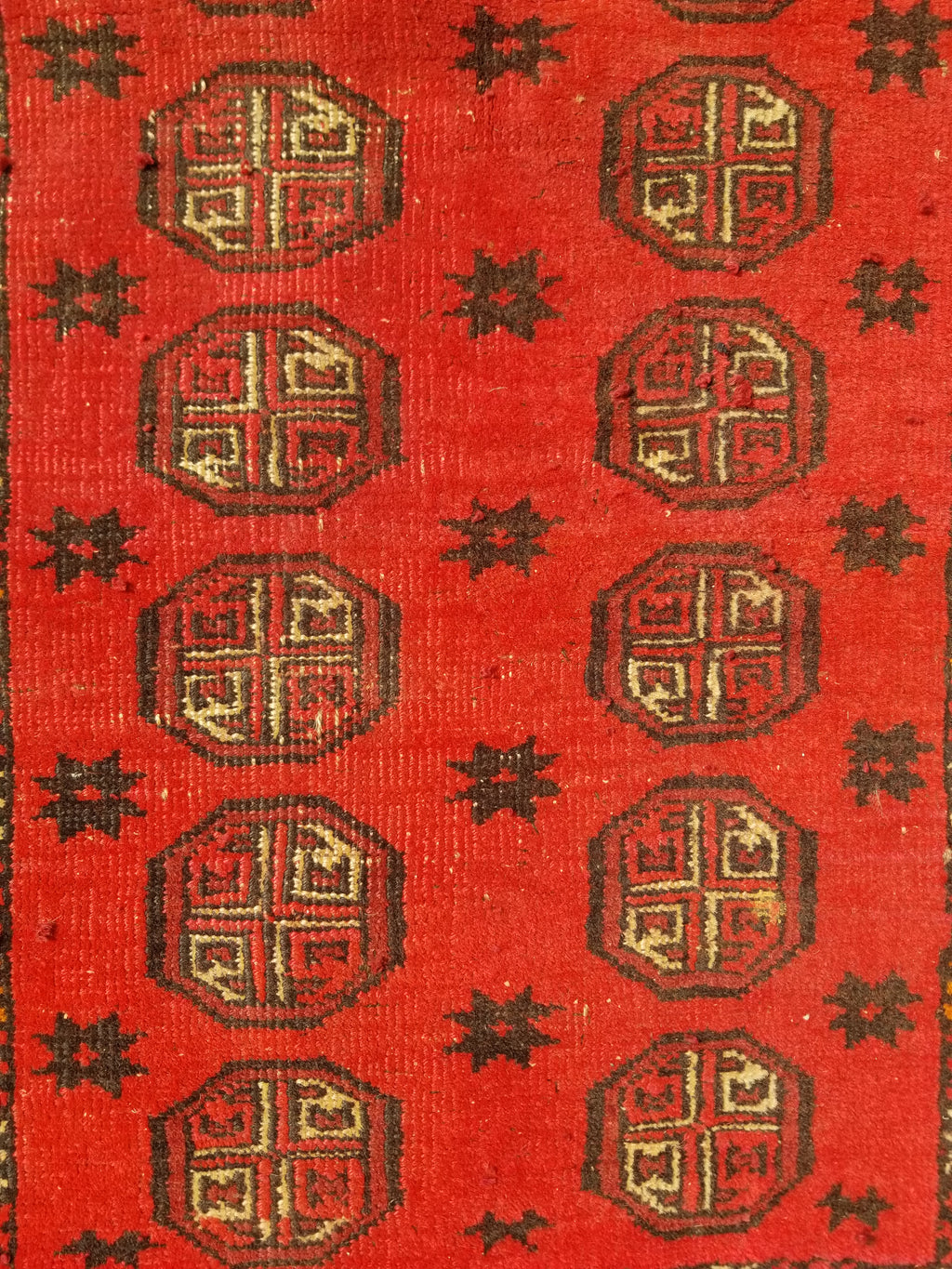 Vintage Traditional Handmade Afghan Turkman Bokhara Design Wool Rug 179x106cm