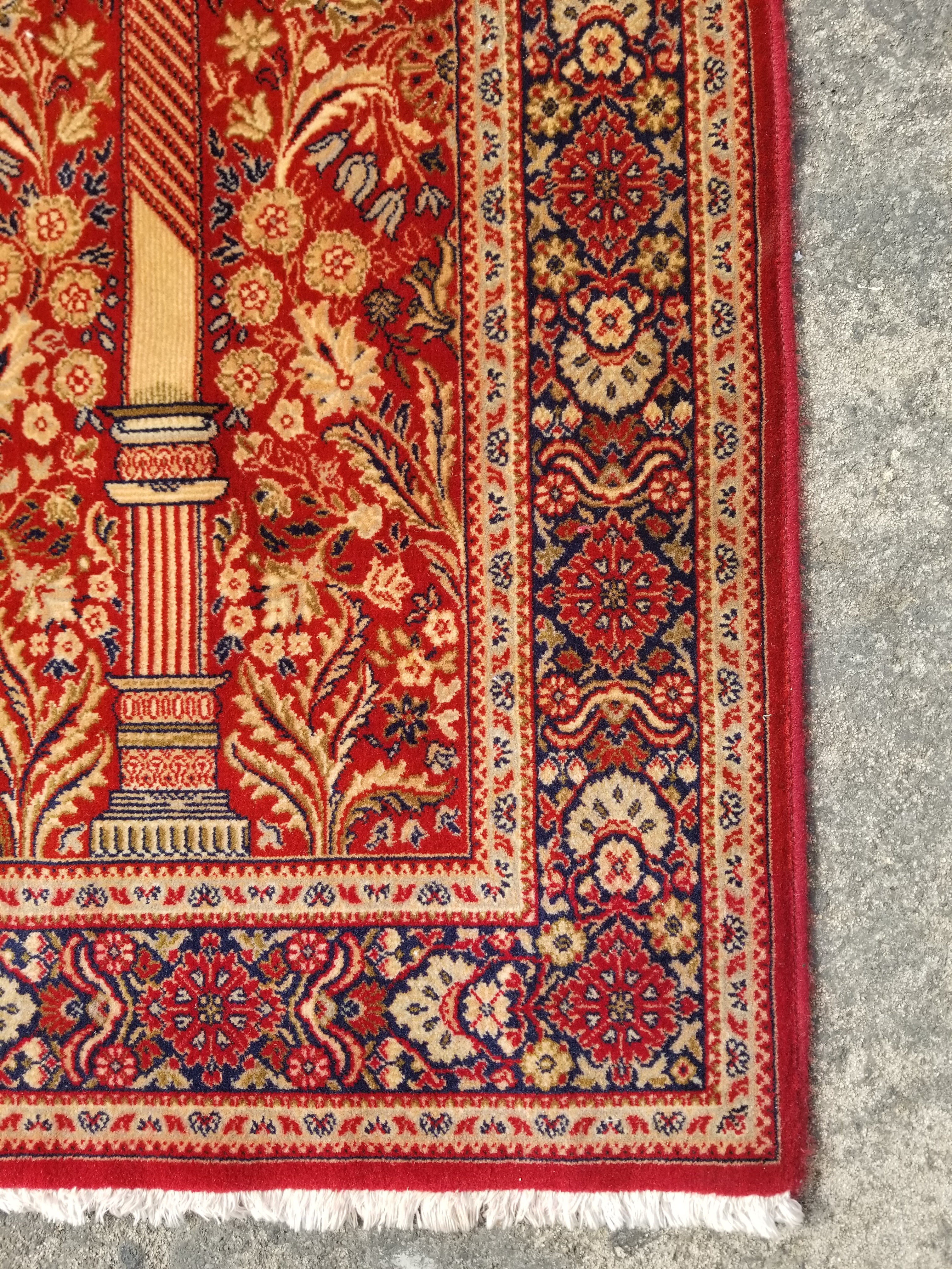 Vintage Traditional Handmade Kashmiri Wool Multicolor Paryer Rug 158x113cm