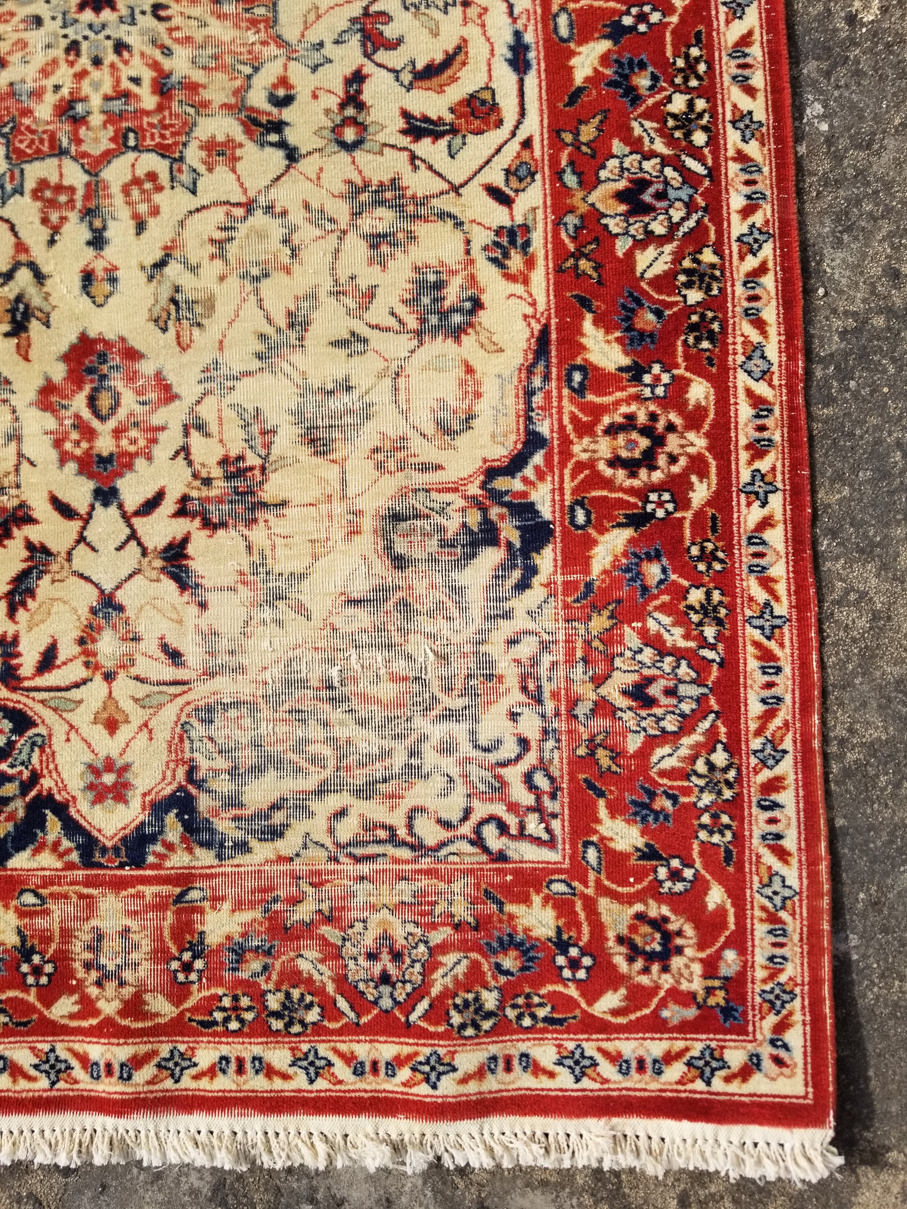 Distressed Vintage Traditional Handmade Oriental Wool Multicolor Rug 152x91cm