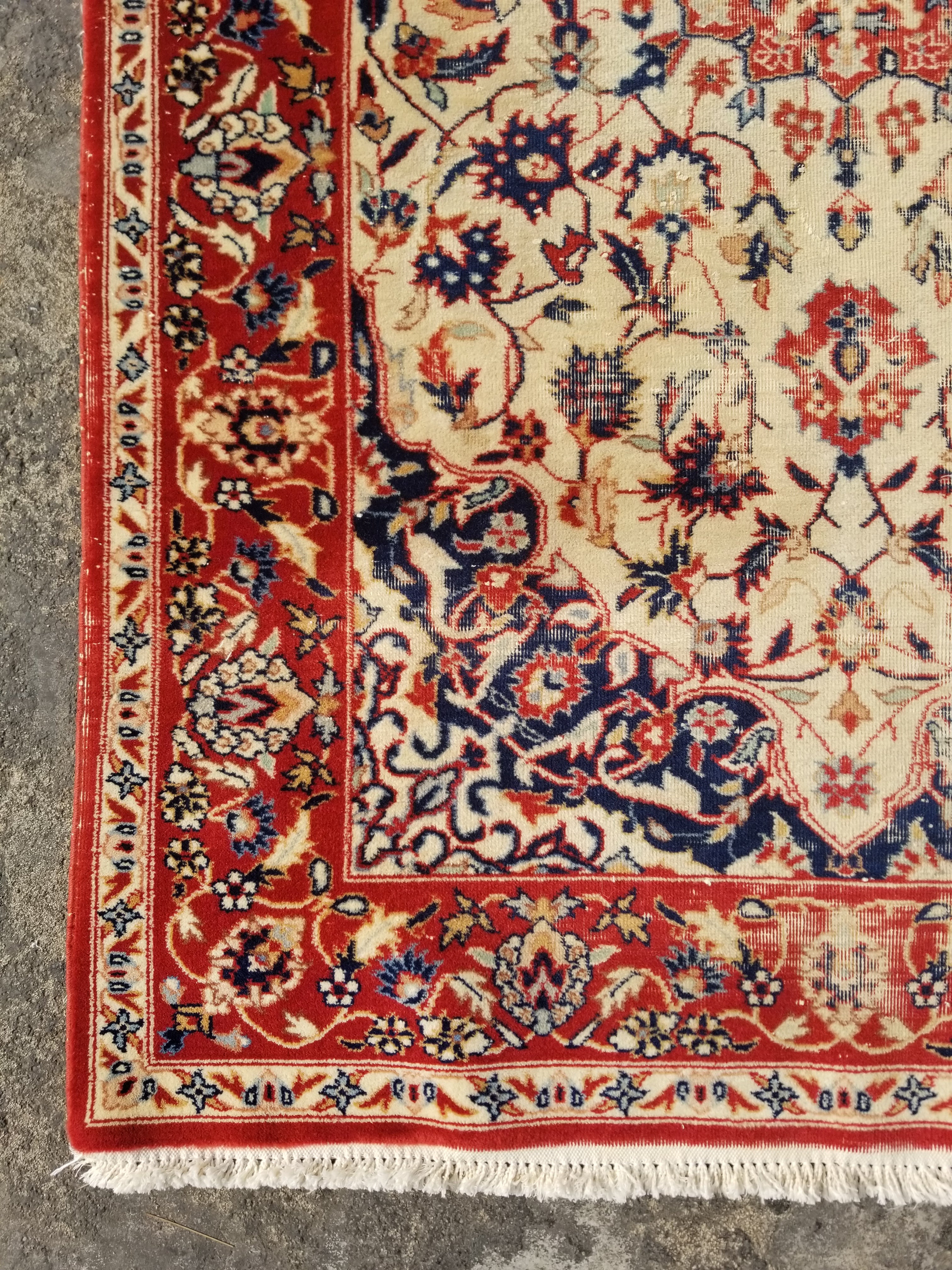 Distressed Vintage Traditional Handmade Oriental Wool Multicolor Rug 152x91cm