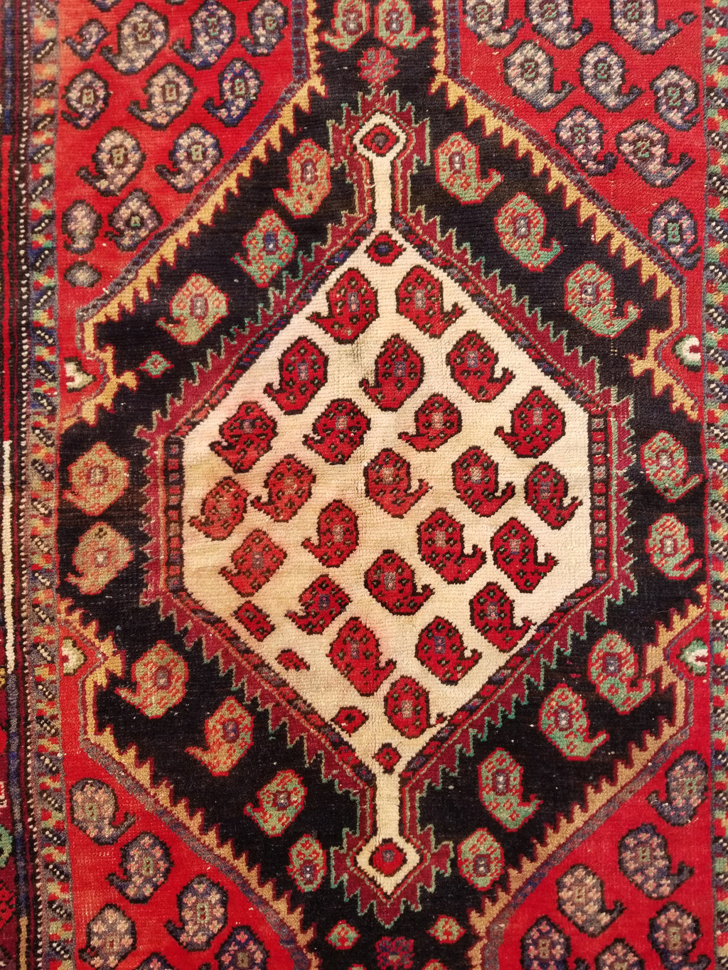 Distressed Vintage Traditional Handmade Qashqai Style Wool Rug 192x122cm