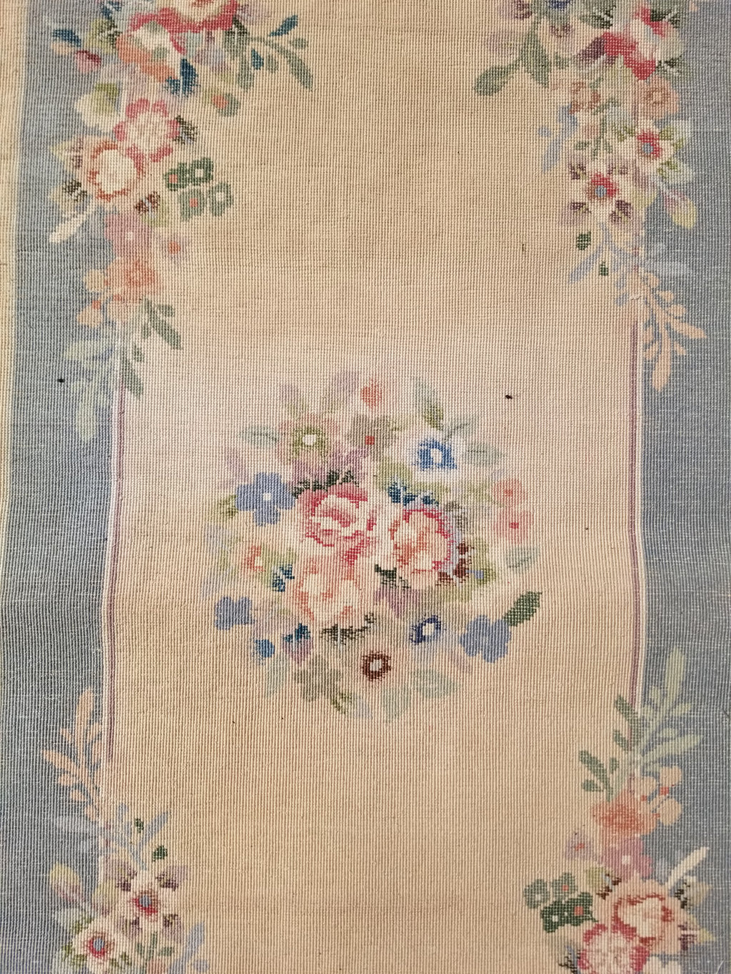Vintage Chinese Hand Knotted Floral Silk Runner Rug 137x67cm