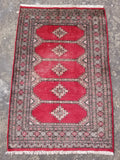 Distressed Vintage Traditional Handmade Pakistan Bokhara Style Wool Rug 138x91cm