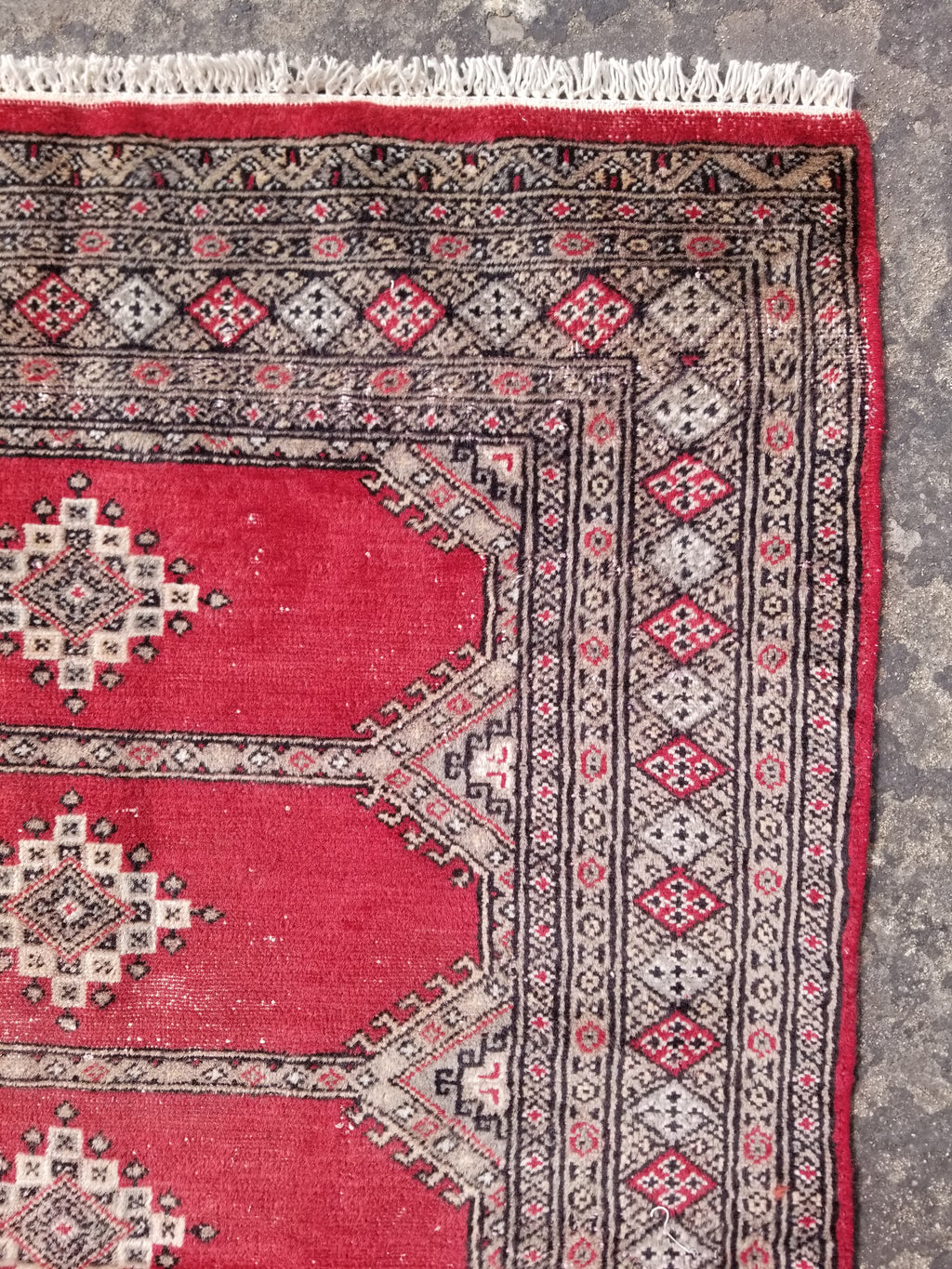 Distressed Vintage Traditional Handmade Pakistan Bokhara Style Wool Rug 138x91cm