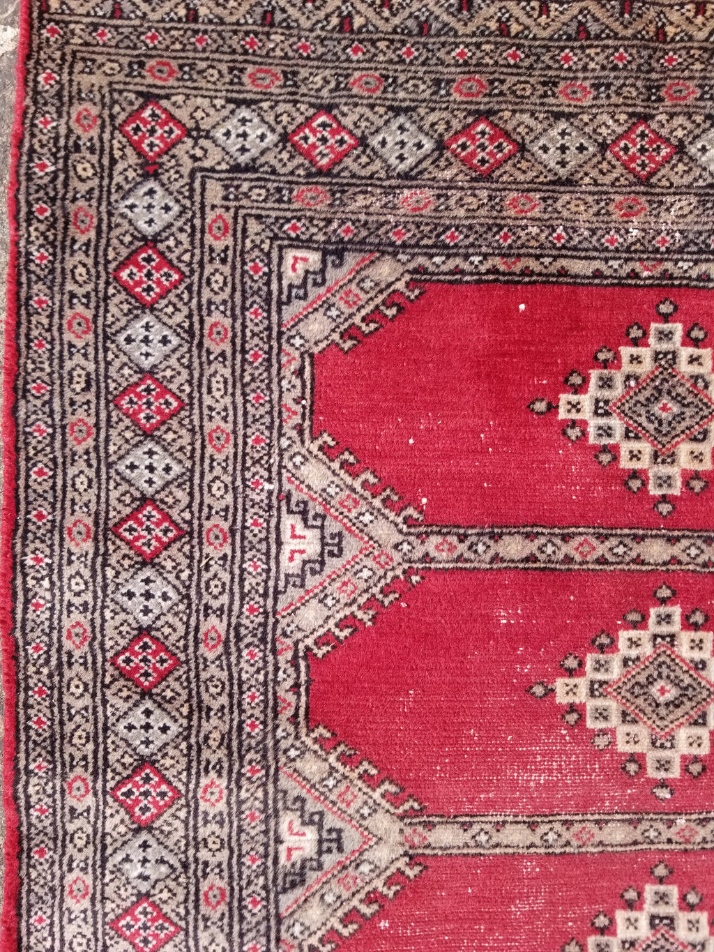 Distressed Vintage Traditional Handmade Pakistan Bokhara Style Wool Rug 138x91cm