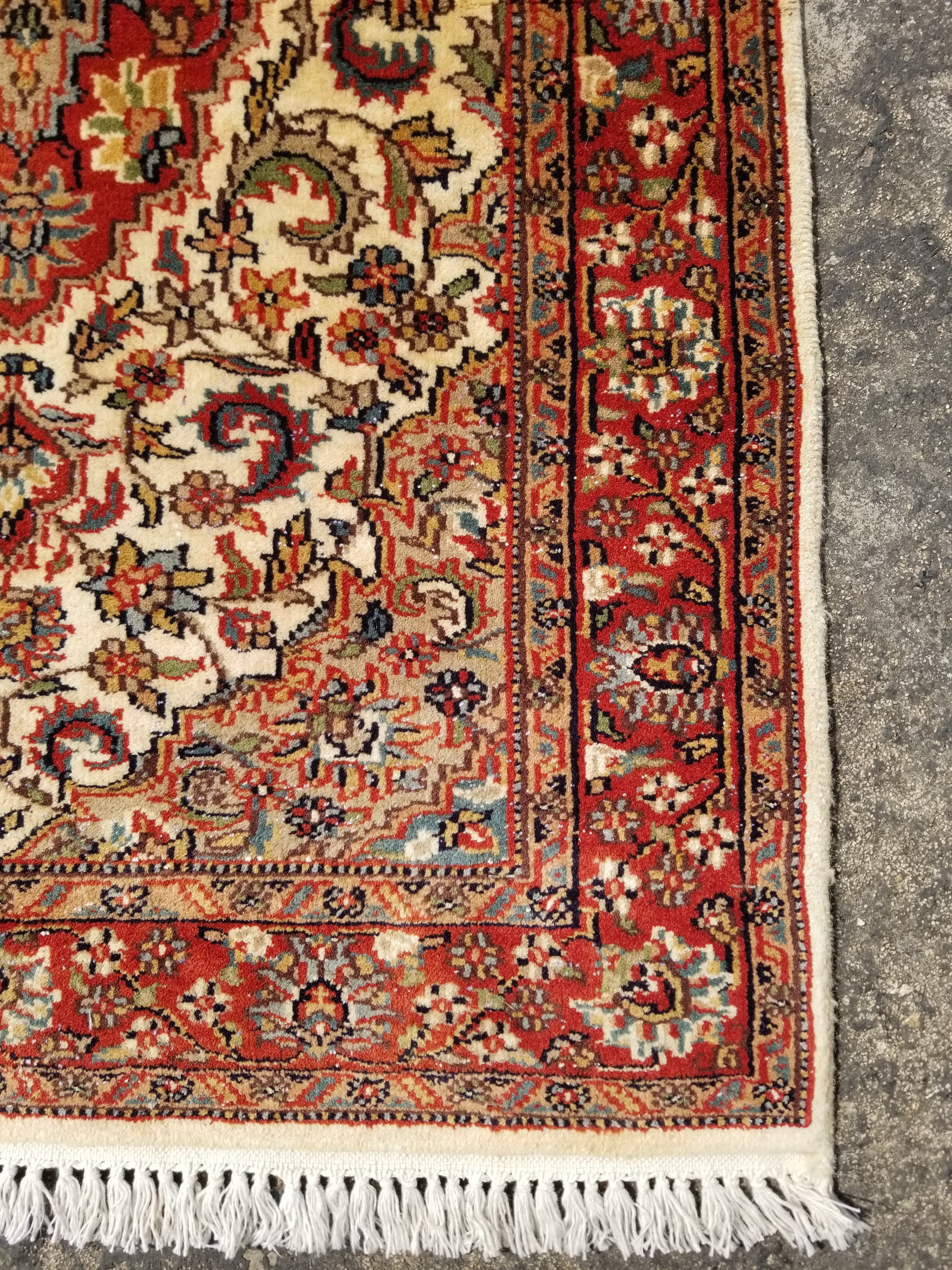 Vintage Traditional Handmade Oriental Wool Multicolor Rug 113x76cm