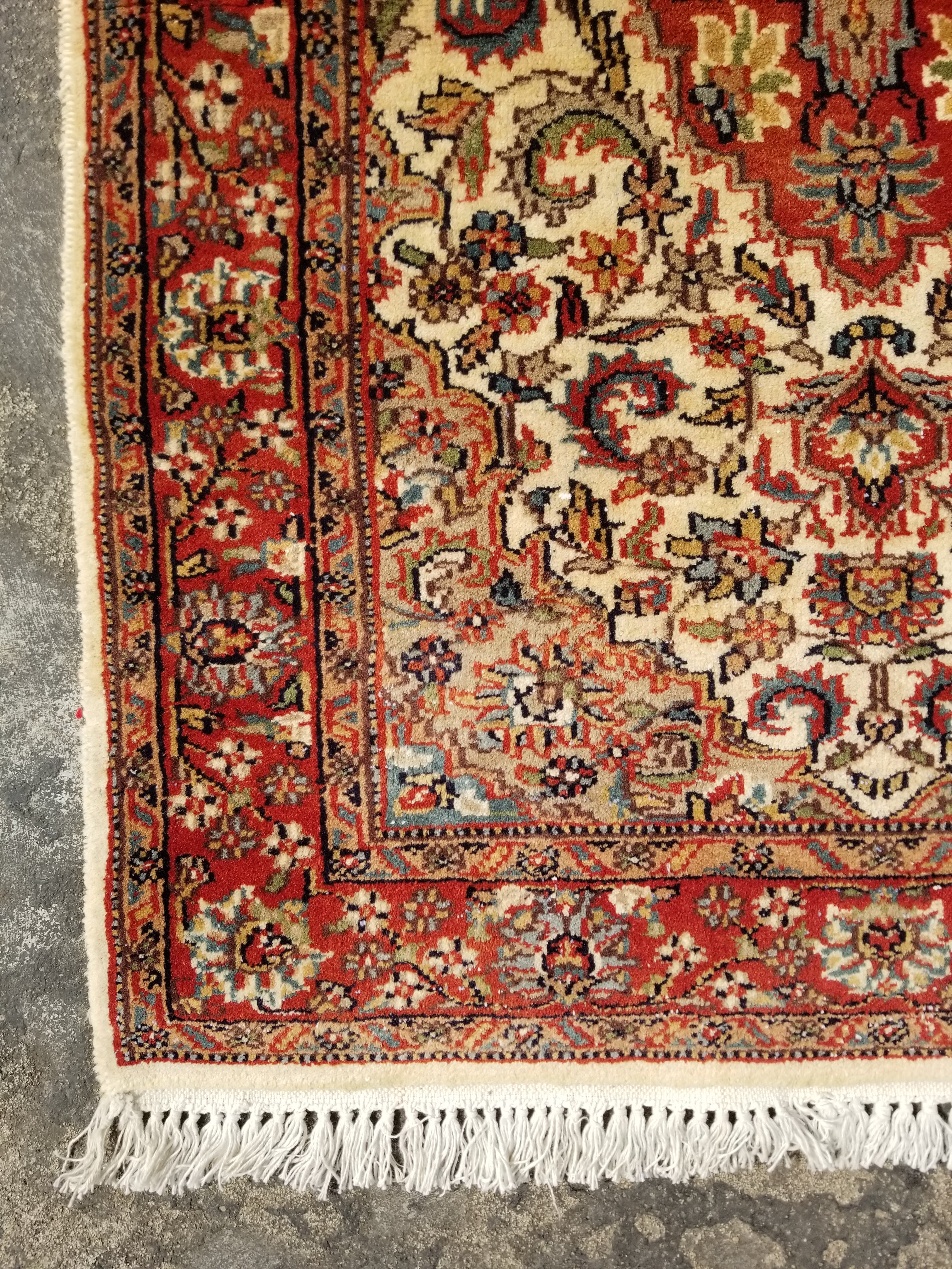 Vintage Traditional Handmade Oriental Wool Multicolor Rug 113x76cm