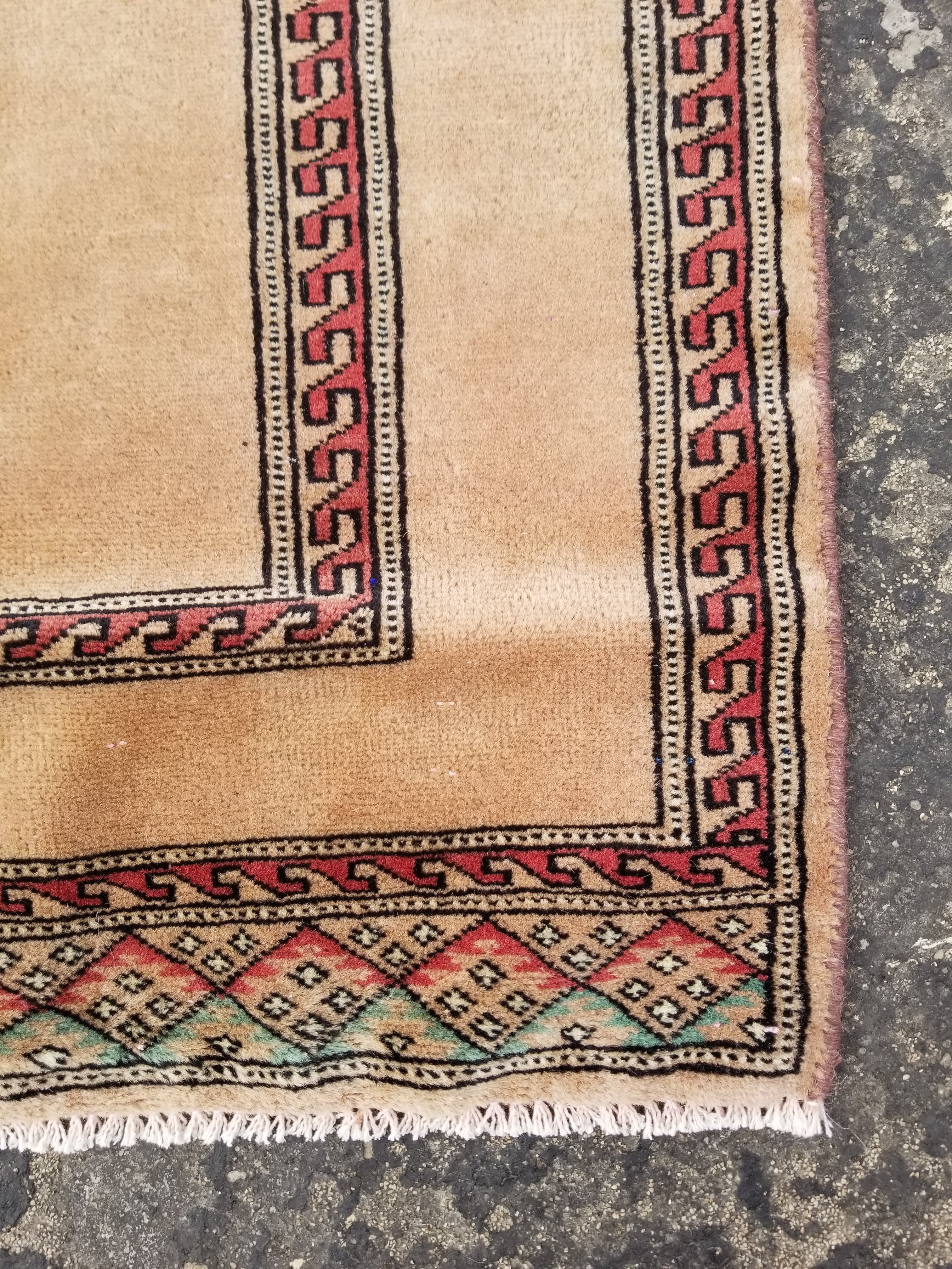 Vintage Traditional Handmade Oriental Wool Multicolor Rug 85x58cm