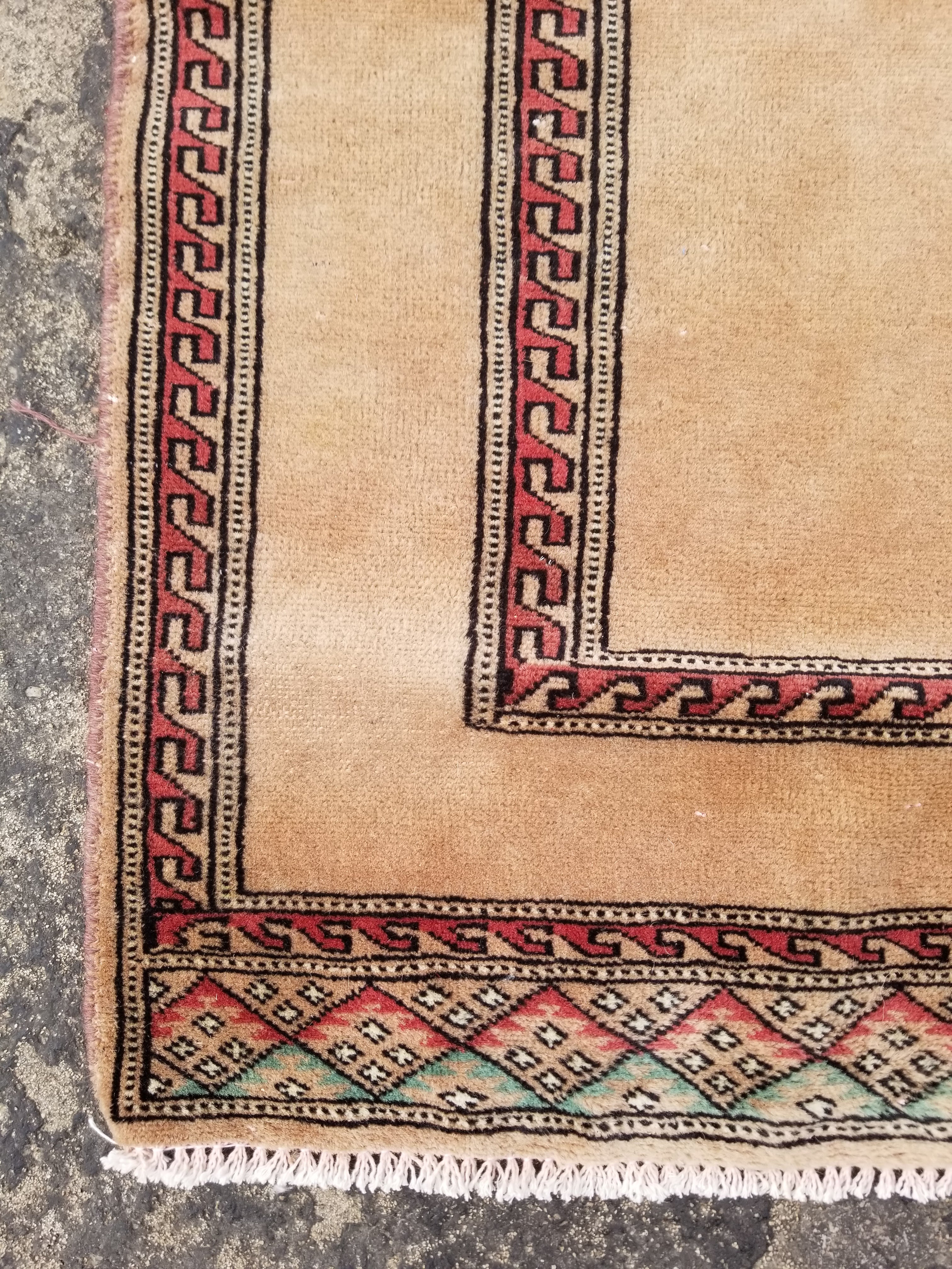 Vintage Traditional Handmade Oriental Wool Multicolor Rug 85x58cm