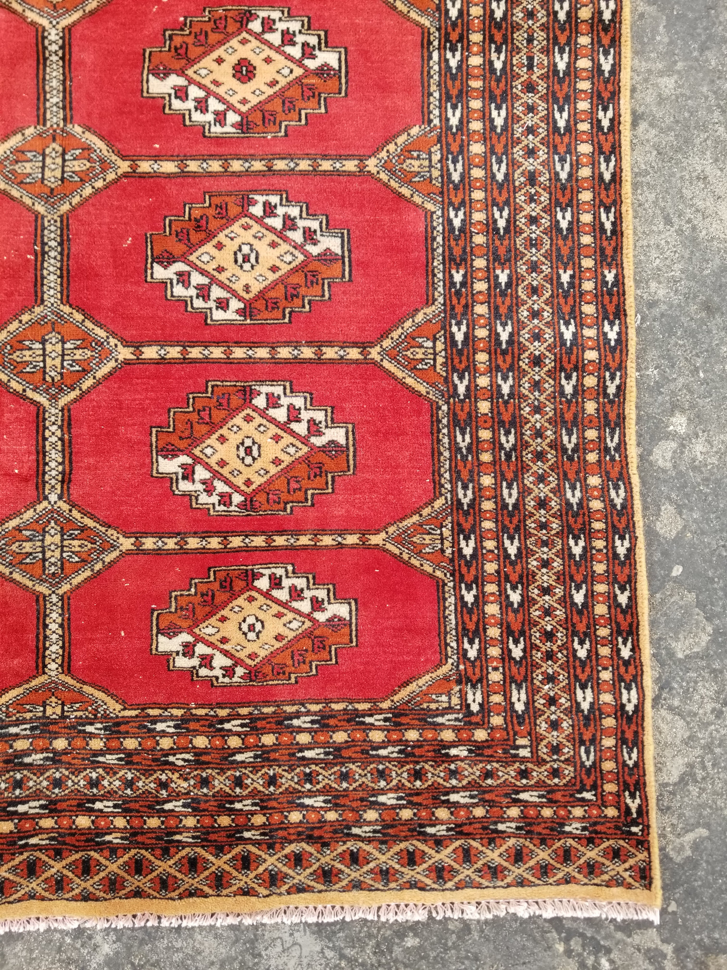 Vintage Traditional Handmade Pakistani Bokhara Wool Multicolor Rug 179x121cm