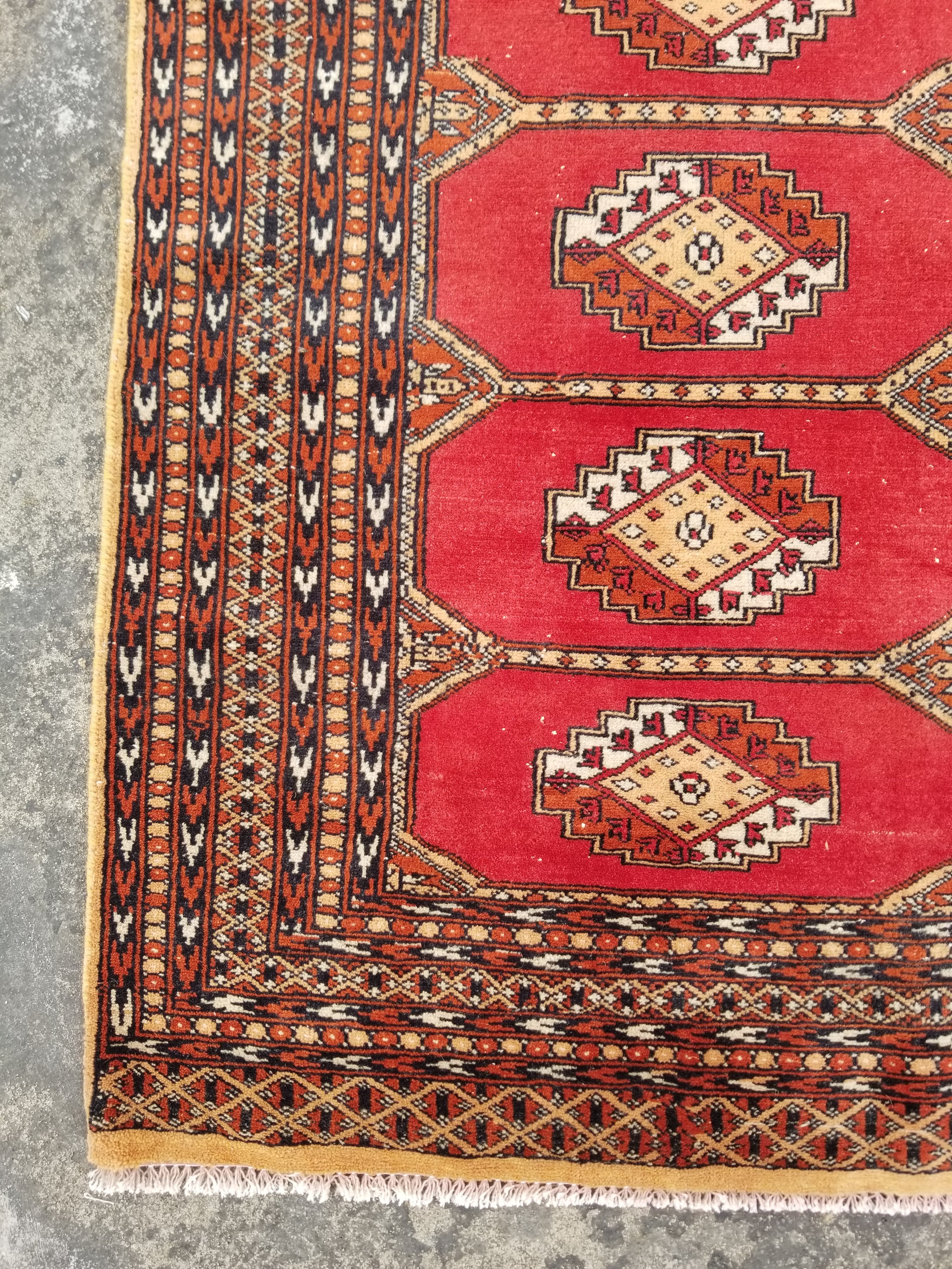 Vintage Traditional Handmade Pakistani Bokhara Wool Multicolor Rug 179x121cm