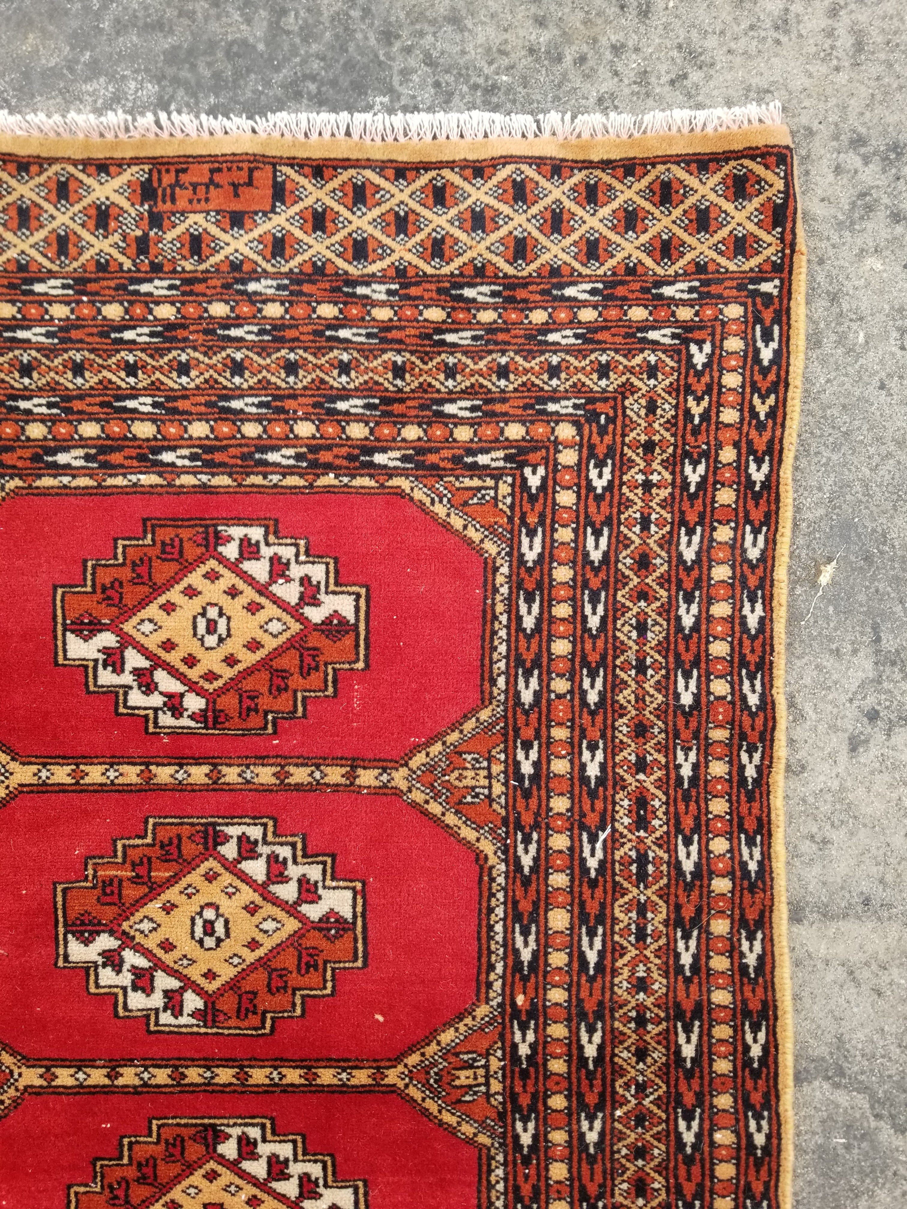 Vintage Traditional Handmade Pakistani Bokhara Wool Multicolor Rug 179x121cm