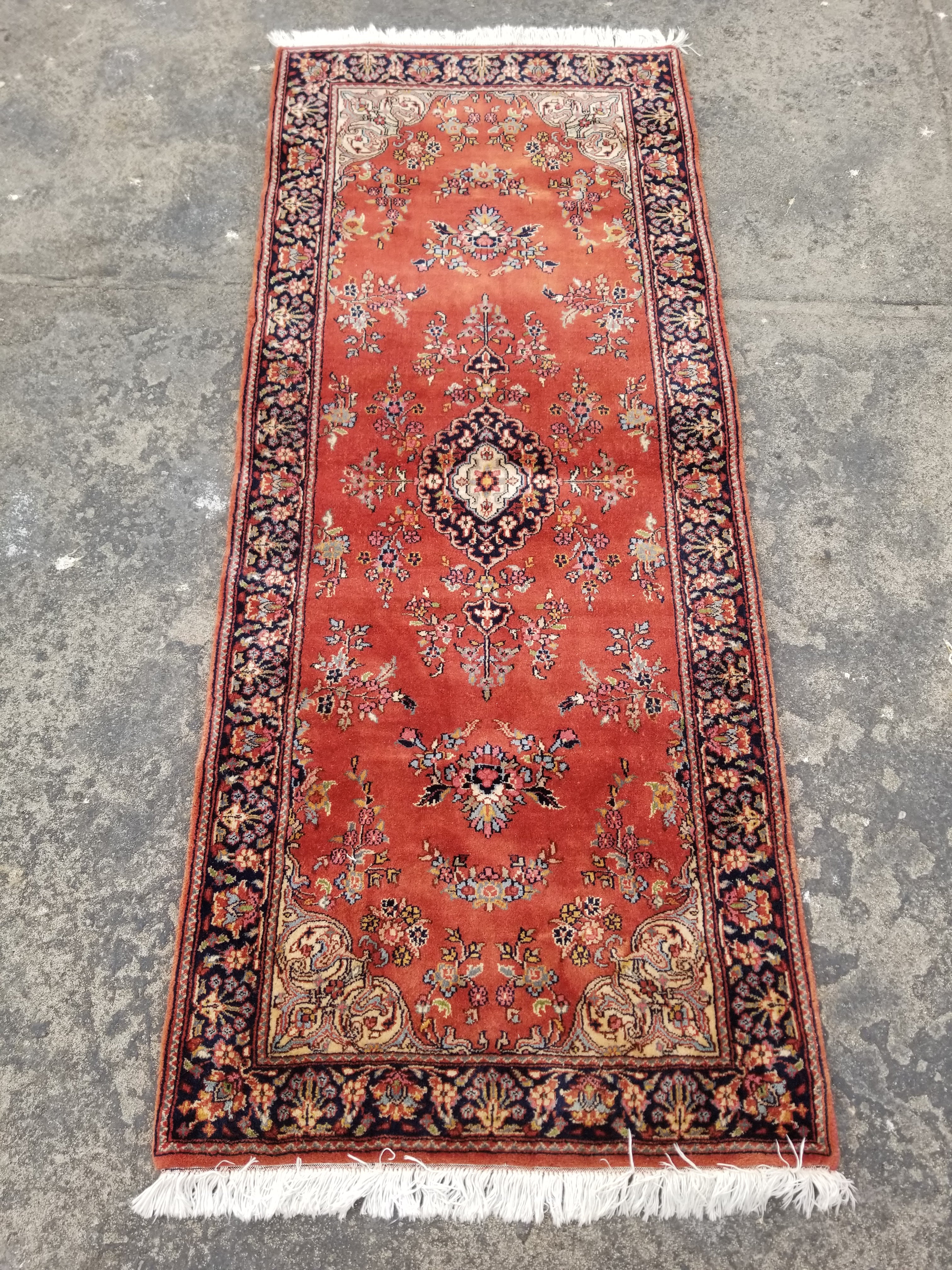 Vintage Traditional Handmade Oriental Wool Multicolor Runner Rug 198x79cm