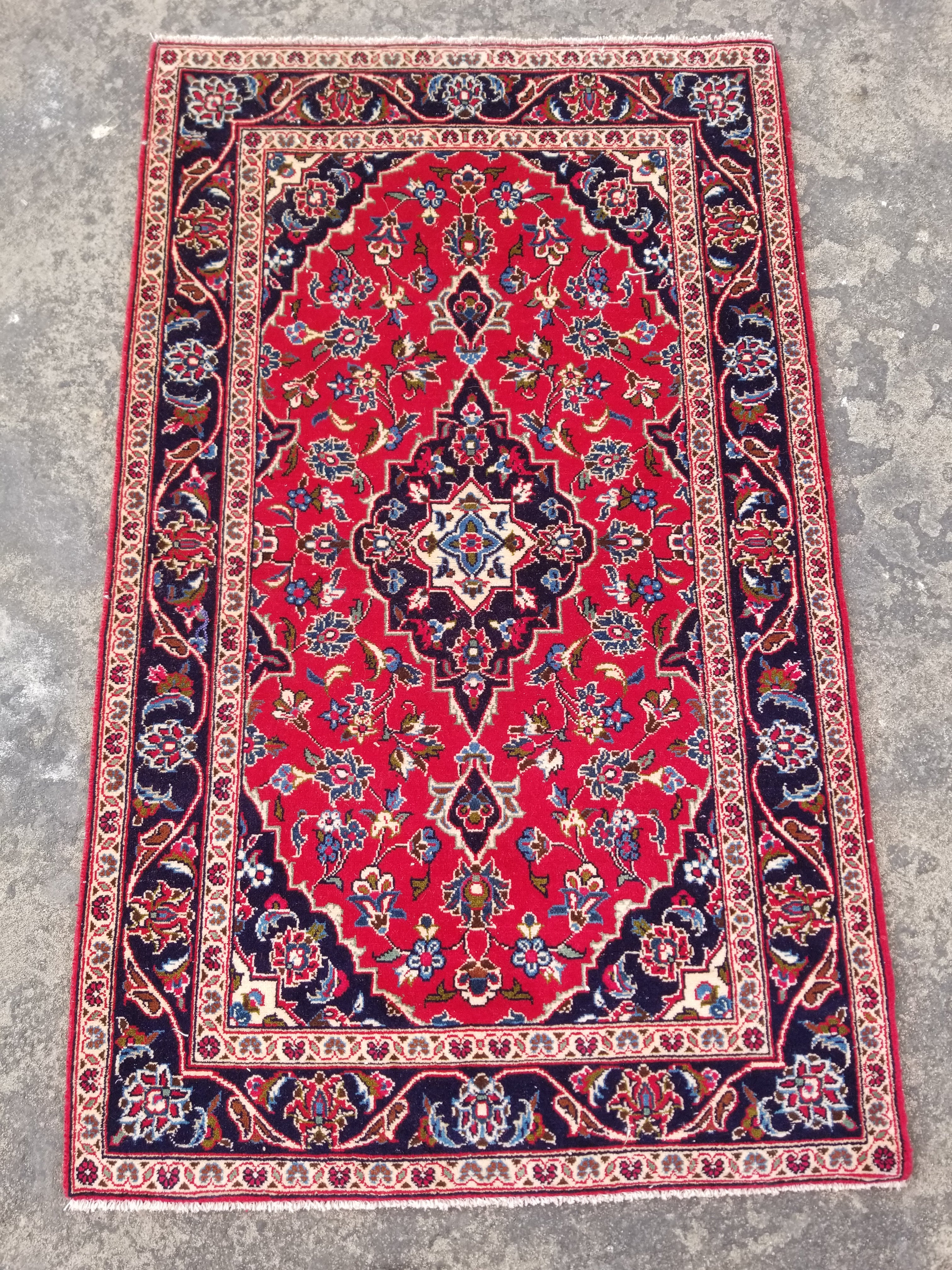 Vintage Traditional Handmade Oriental Wool Multicolor Rug 158x98cm