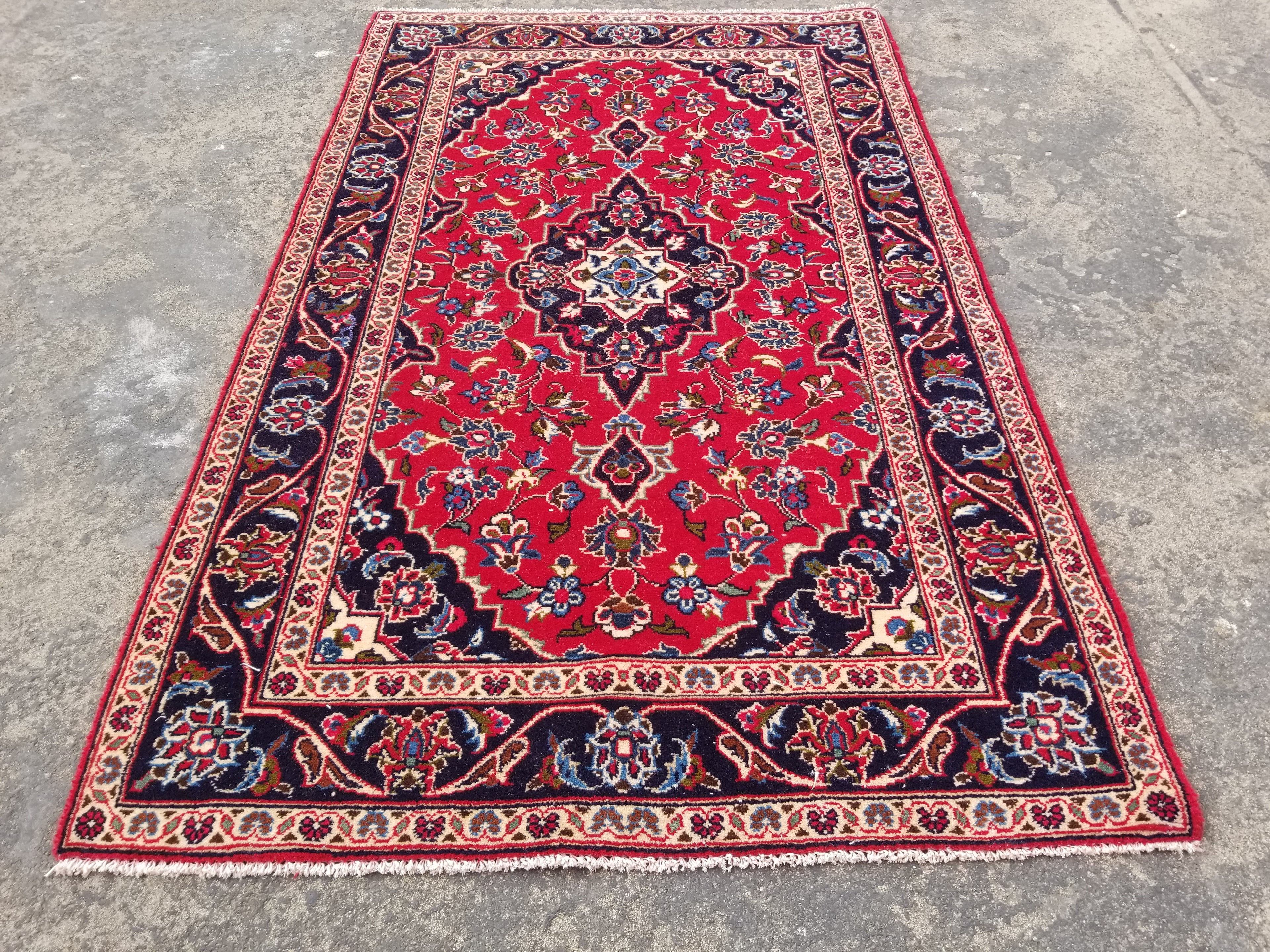 Vintage Traditional Handmade Oriental Wool Multicolor Rug 158x98cm