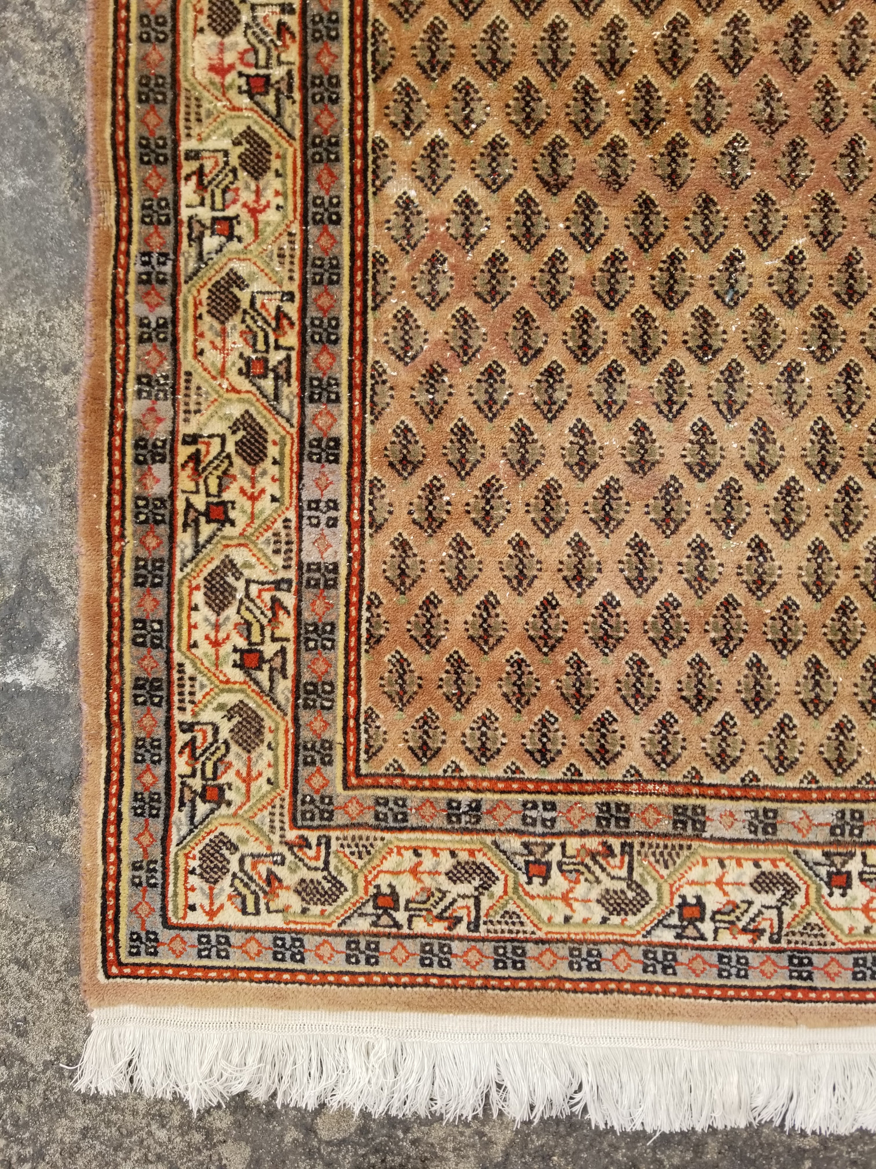 Vintage Traditional Handmade Badam Gul Mir Wool Multicolor Rug 155x91cm