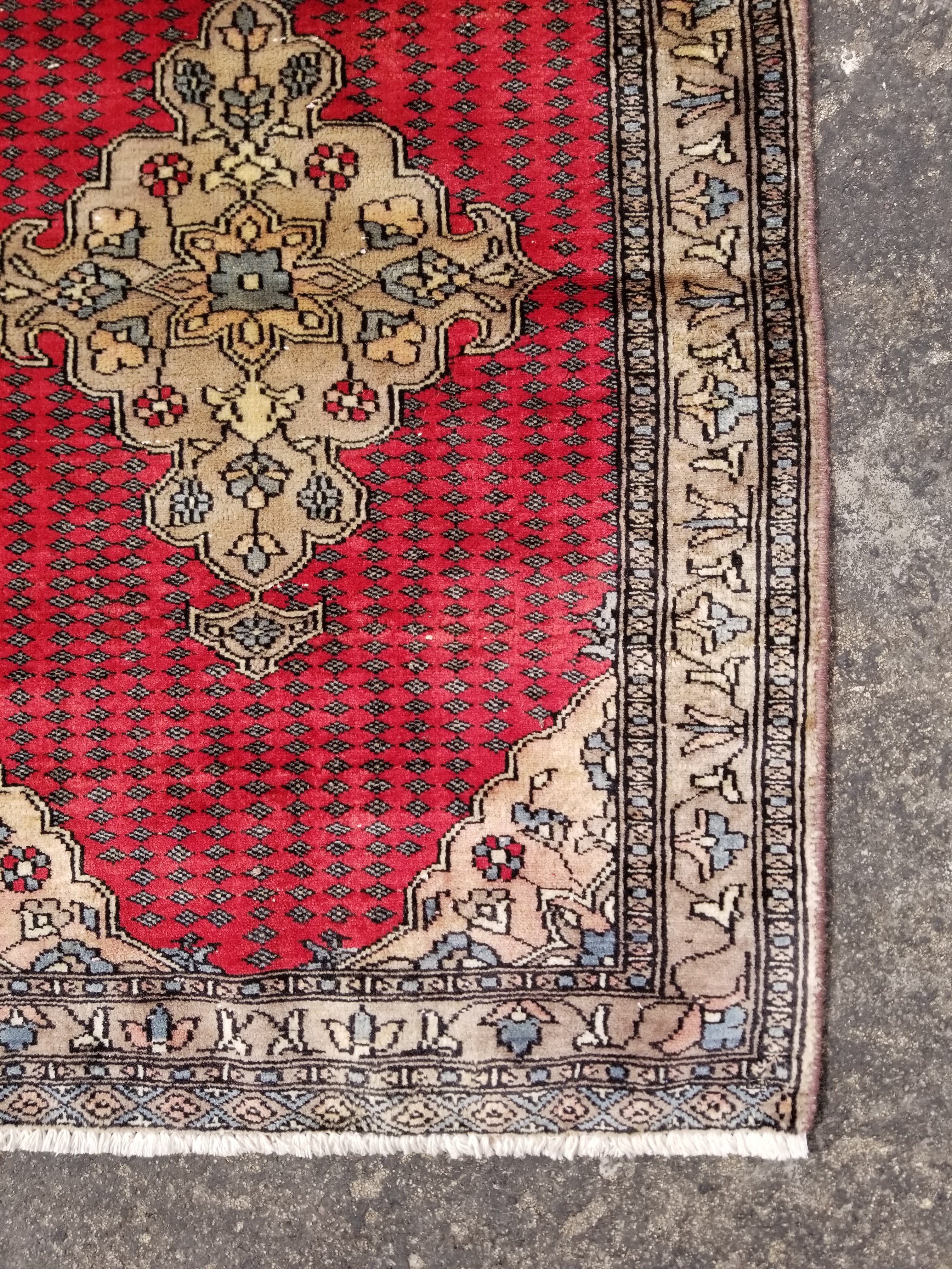Vintage Traditional Handmade Turkish Style Wool Multicolor Rug 103x70cm
