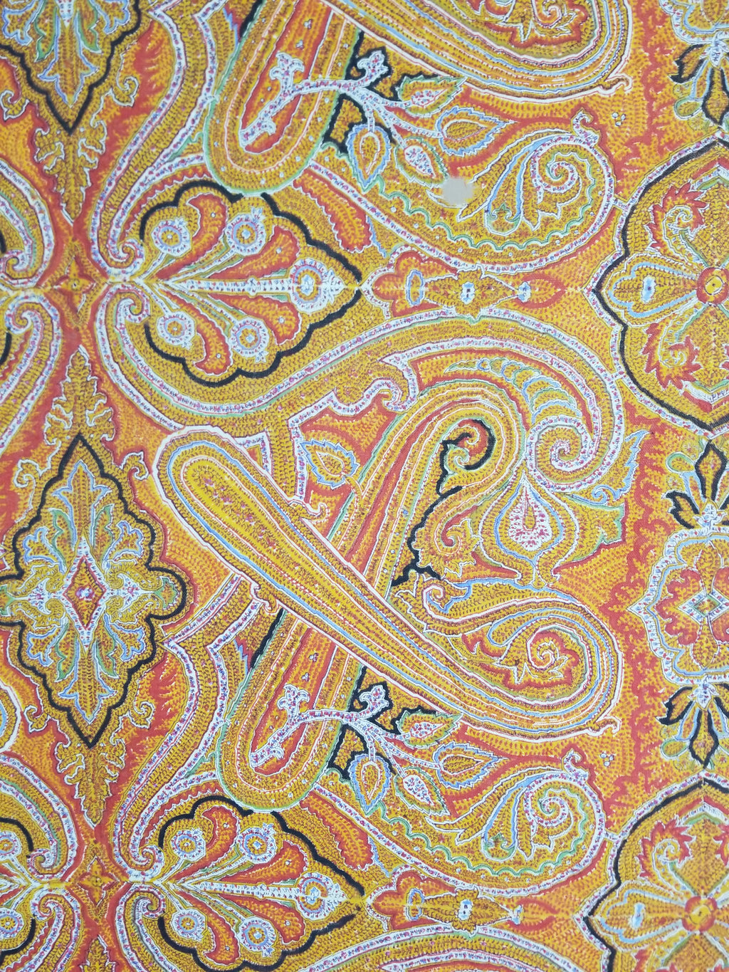 Vintage Traditional Printed Kashmiri Paisley Shawl 158x155cm