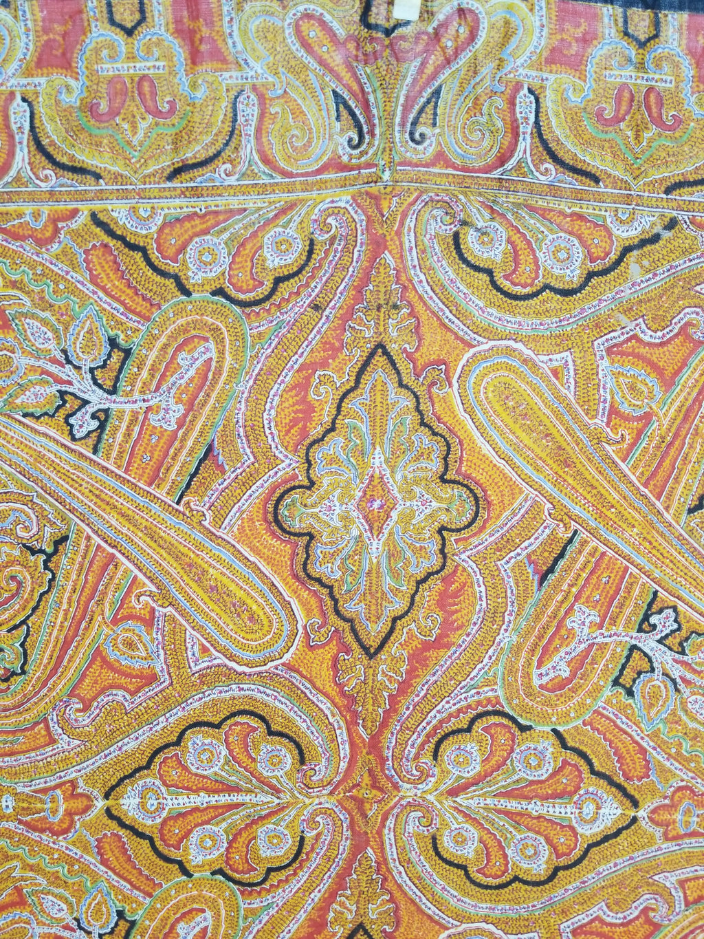 Vintage Traditional Printed Kashmiri Paisley Shawl 158x155cm