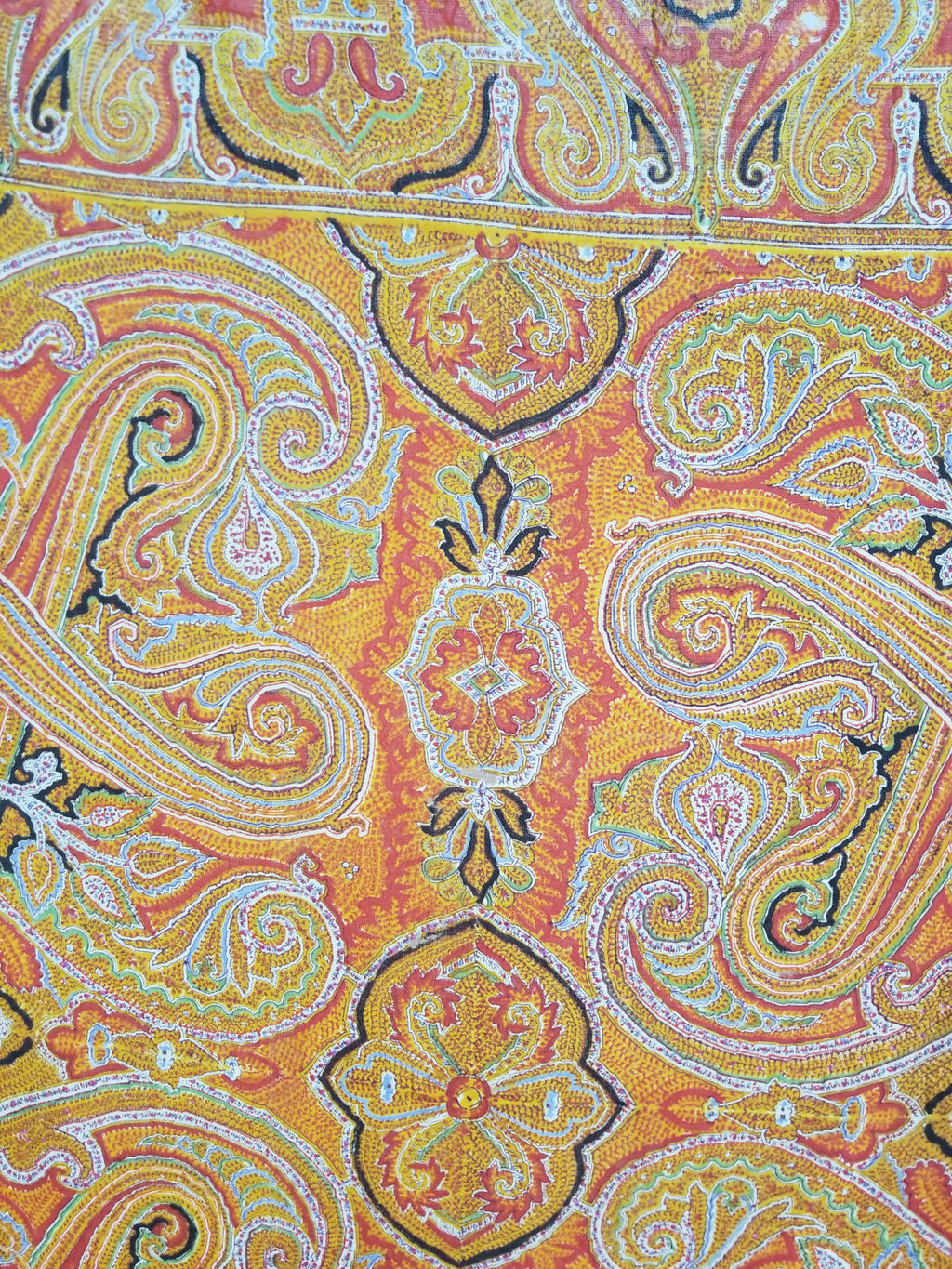 Vintage Traditional Printed Kashmiri Paisley Shawl 158x155cm
