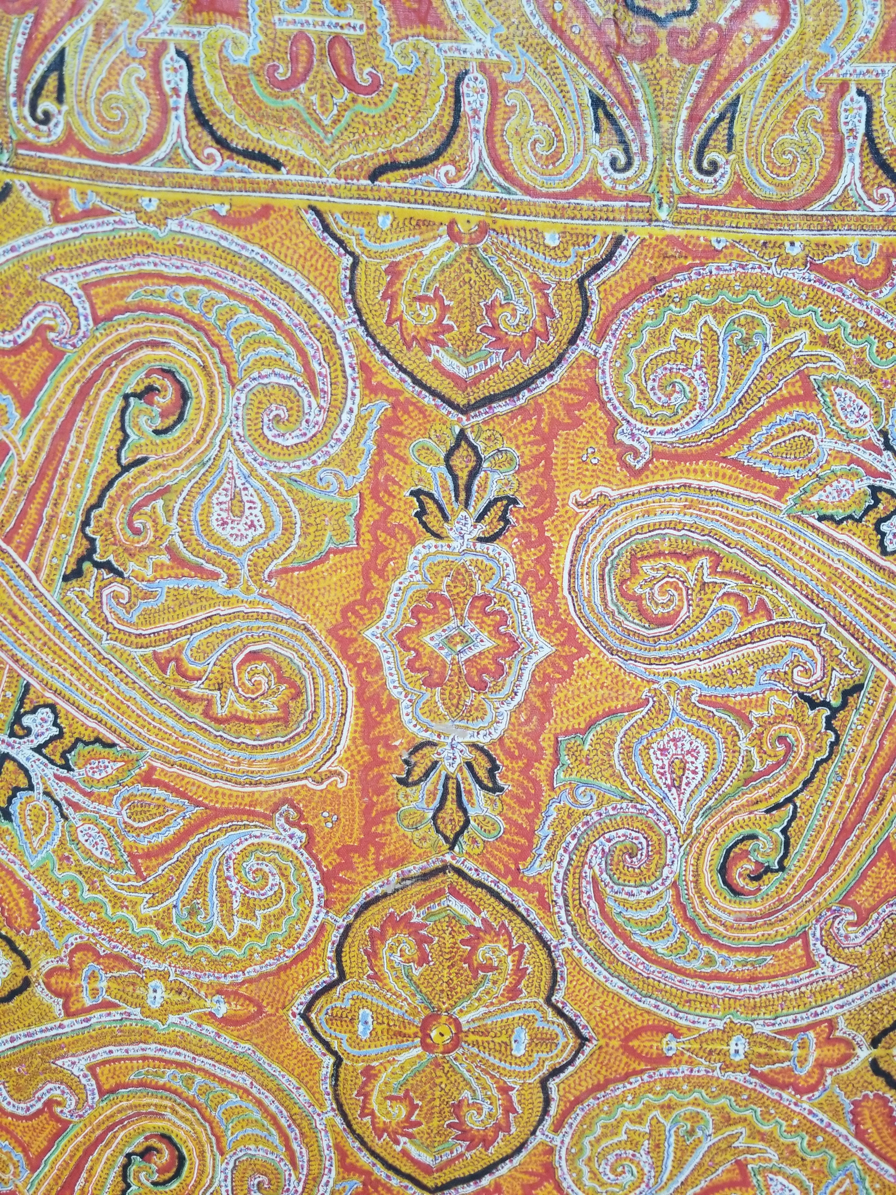 Vintage Traditional Printed Kashmiri Paisley Shawl 158x155cm