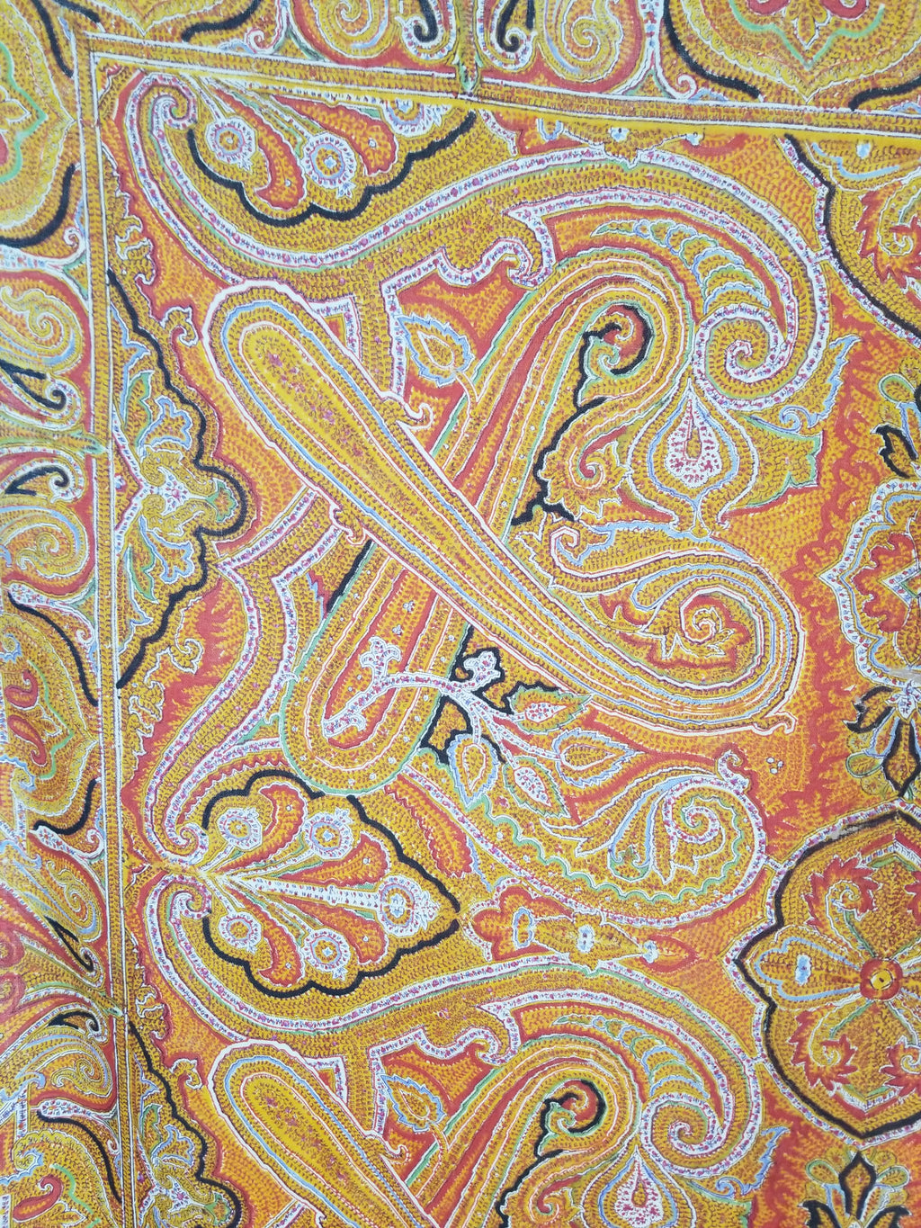 Vintage Traditional Printed Kashmiri Paisley Shawl 158x155cm