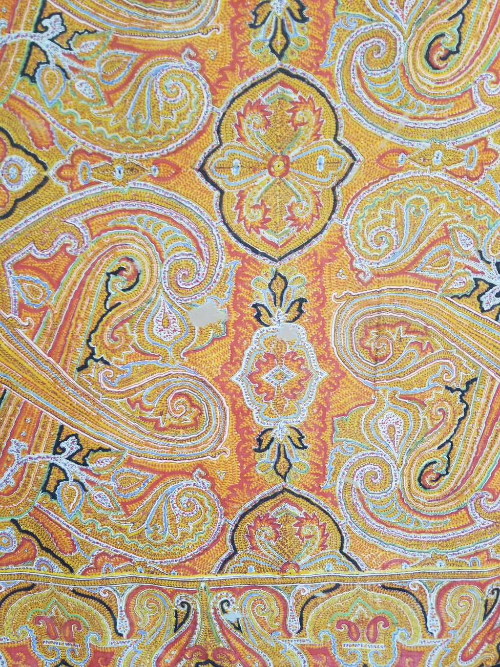 Vintage Traditional Printed Kashmiri Paisley Shawl 158x155cm