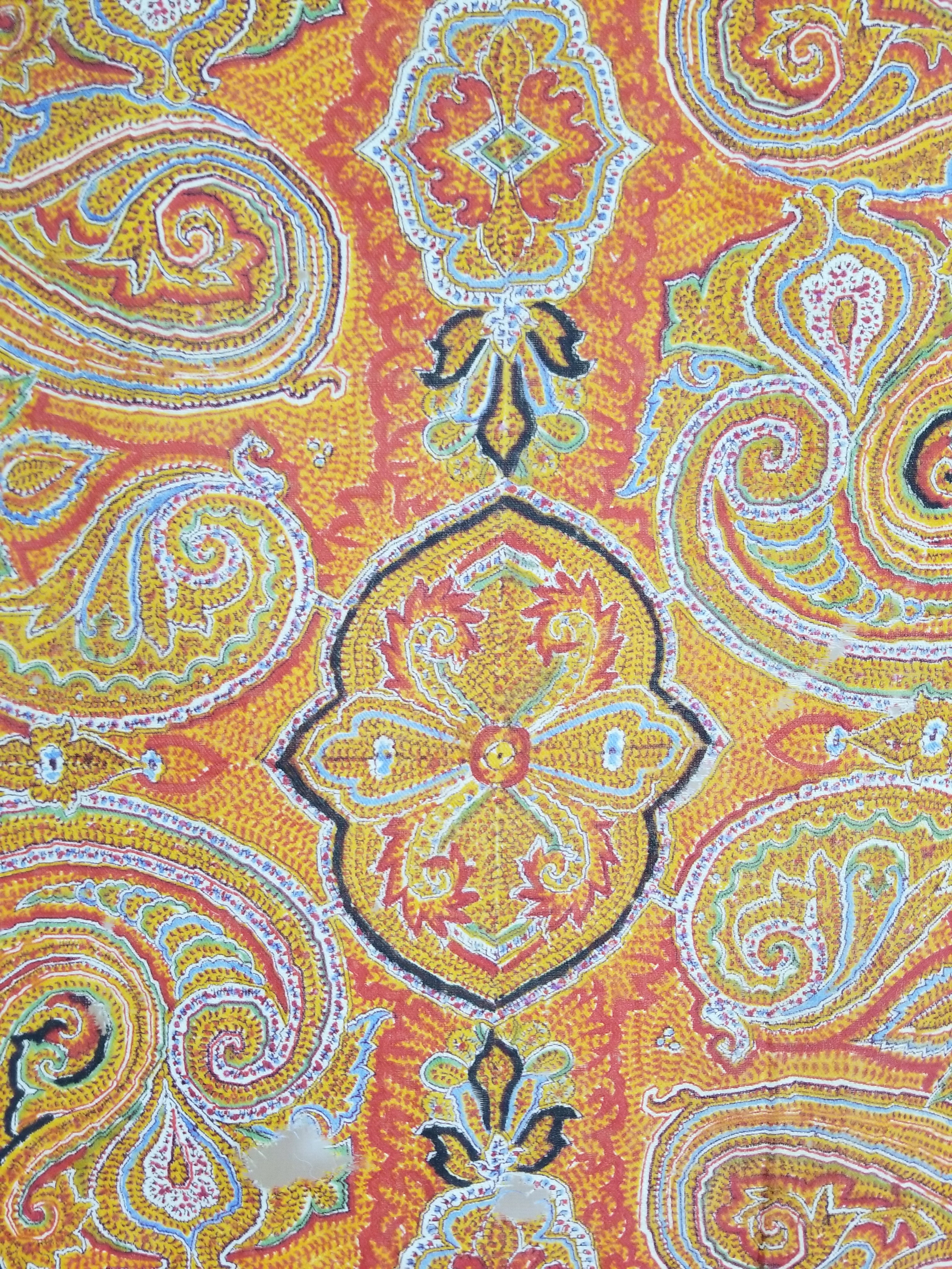 Vintage Traditional Printed Kashmiri Paisley Shawl 158x155cm