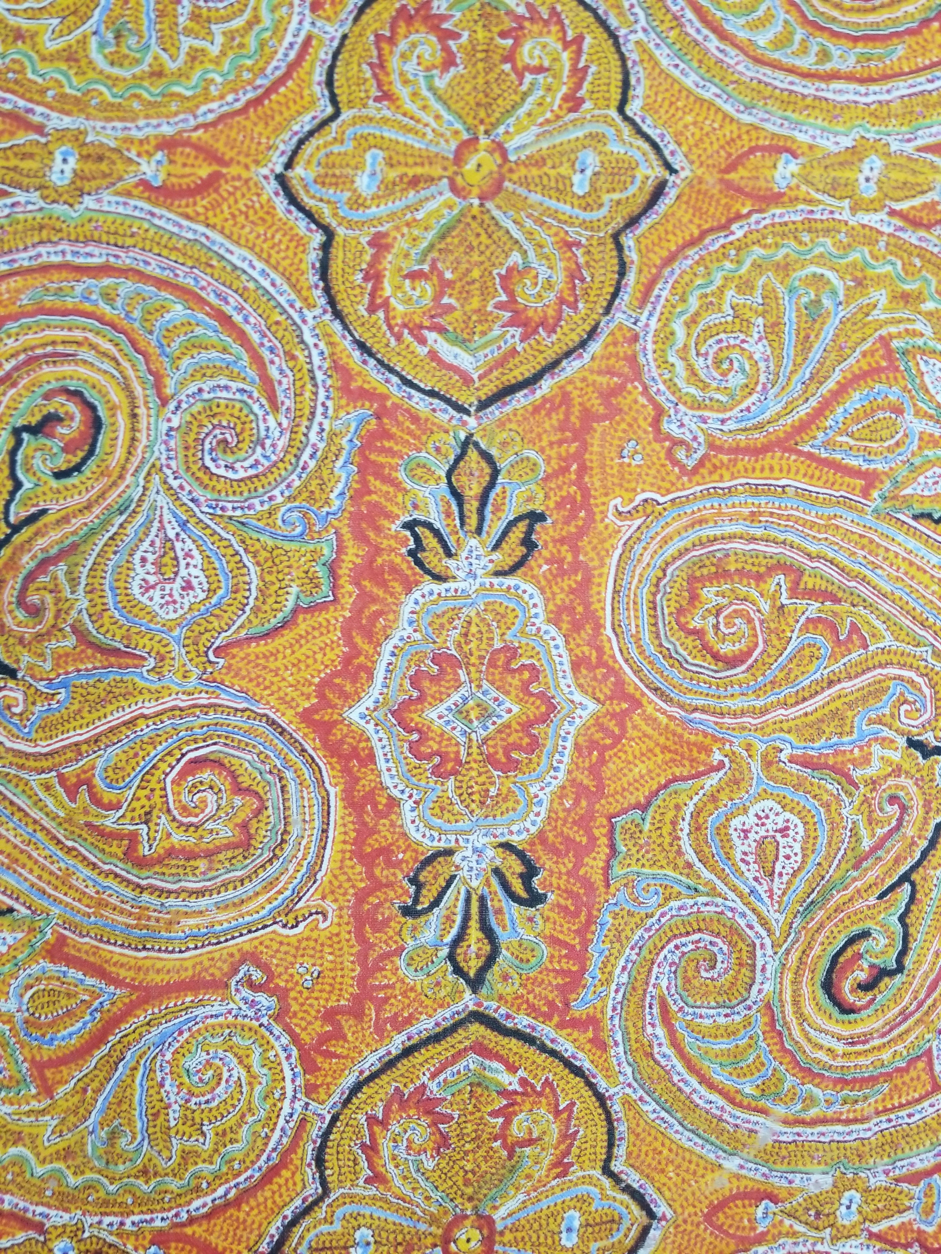 Vintage Traditional Printed Kashmiri Paisley Shawl 158x155cm
