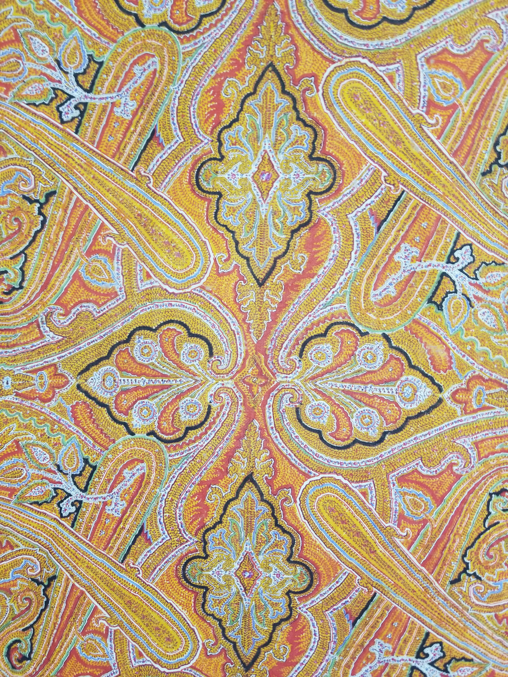 Vintage Traditional Printed Kashmiri Paisley Shawl 158x155cm