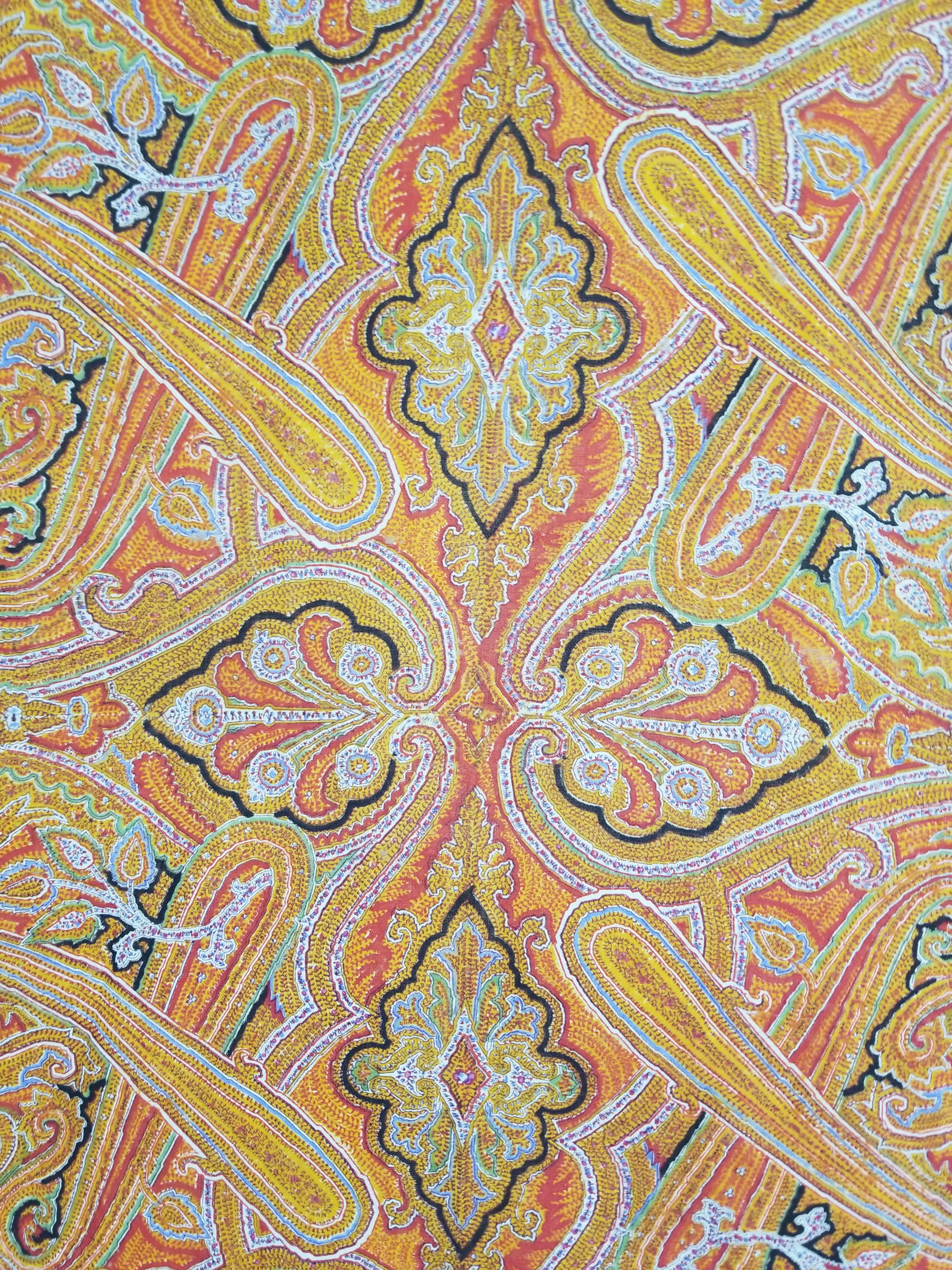 Vintage Traditional Printed Kashmiri Paisley Shawl 158x155cm