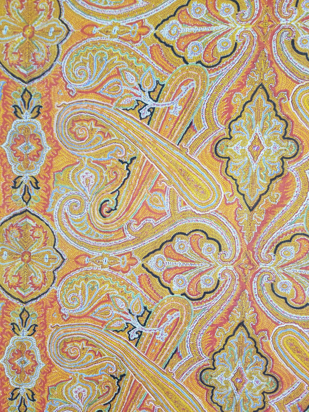 Vintage Traditional Printed Kashmiri Paisley Shawl 158x155cm