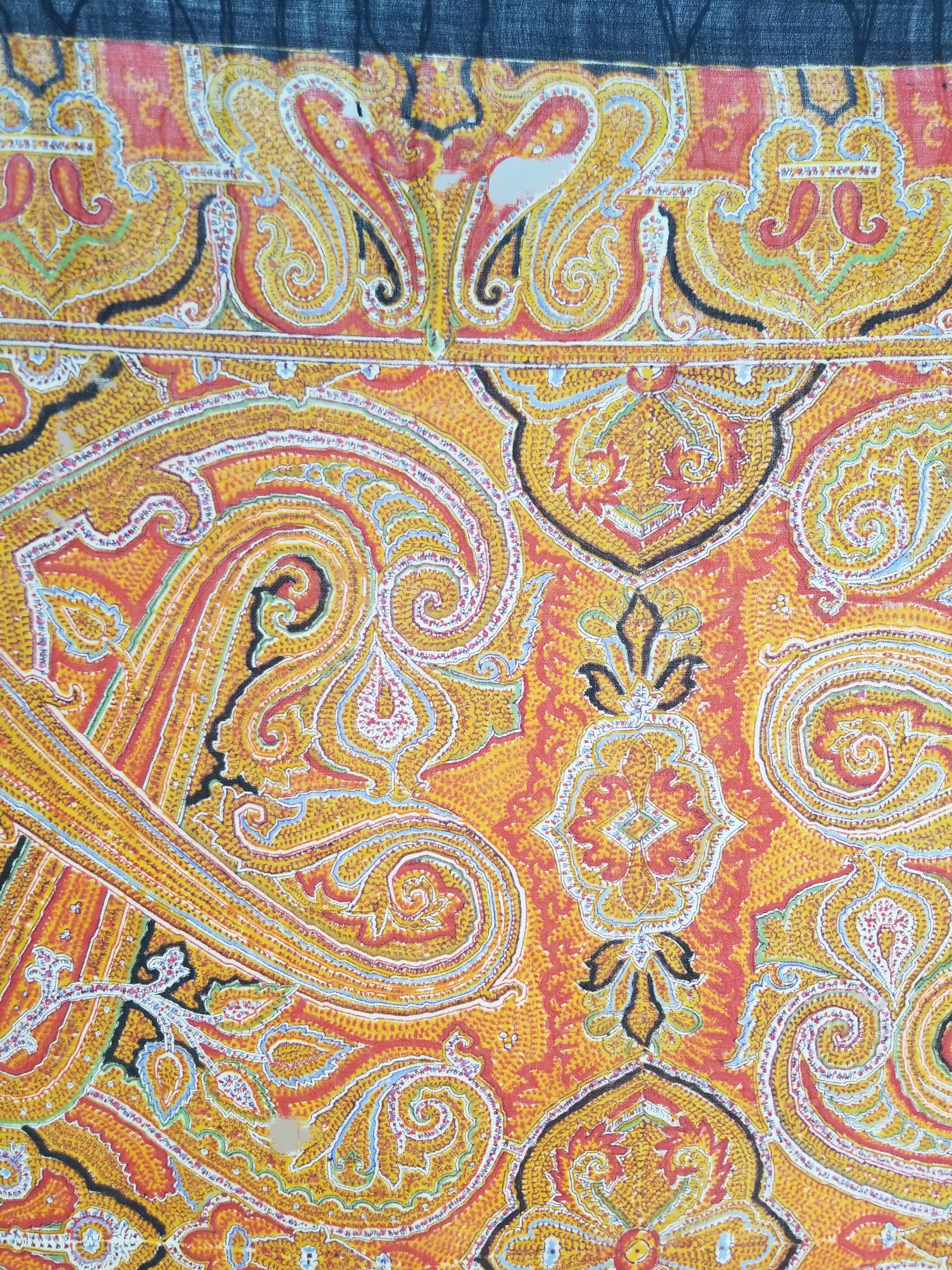 Vintage Traditional Printed Kashmiri Paisley Shawl 158x155cm