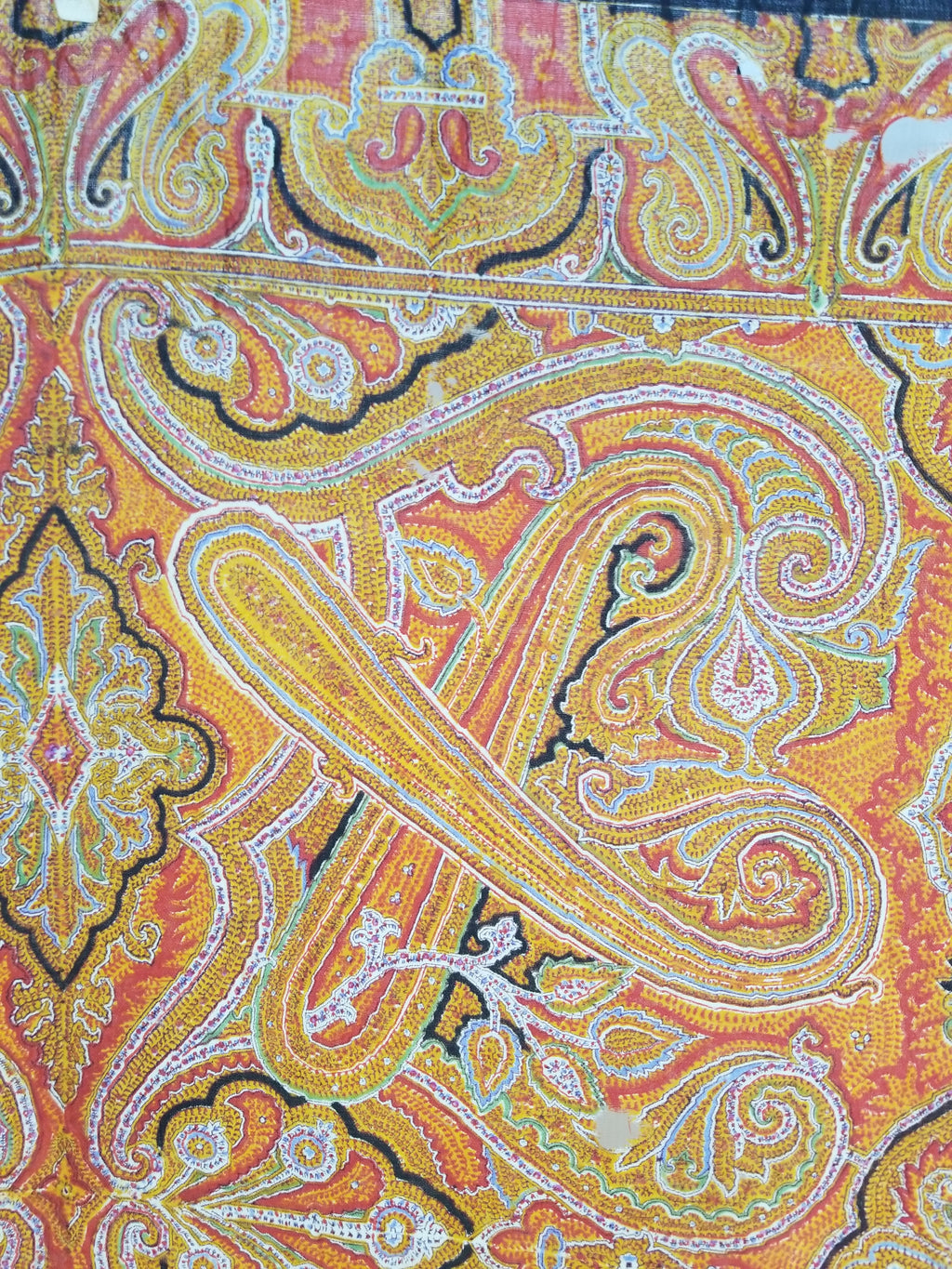 Vintage Traditional Printed Kashmiri Paisley Shawl 158x155cm