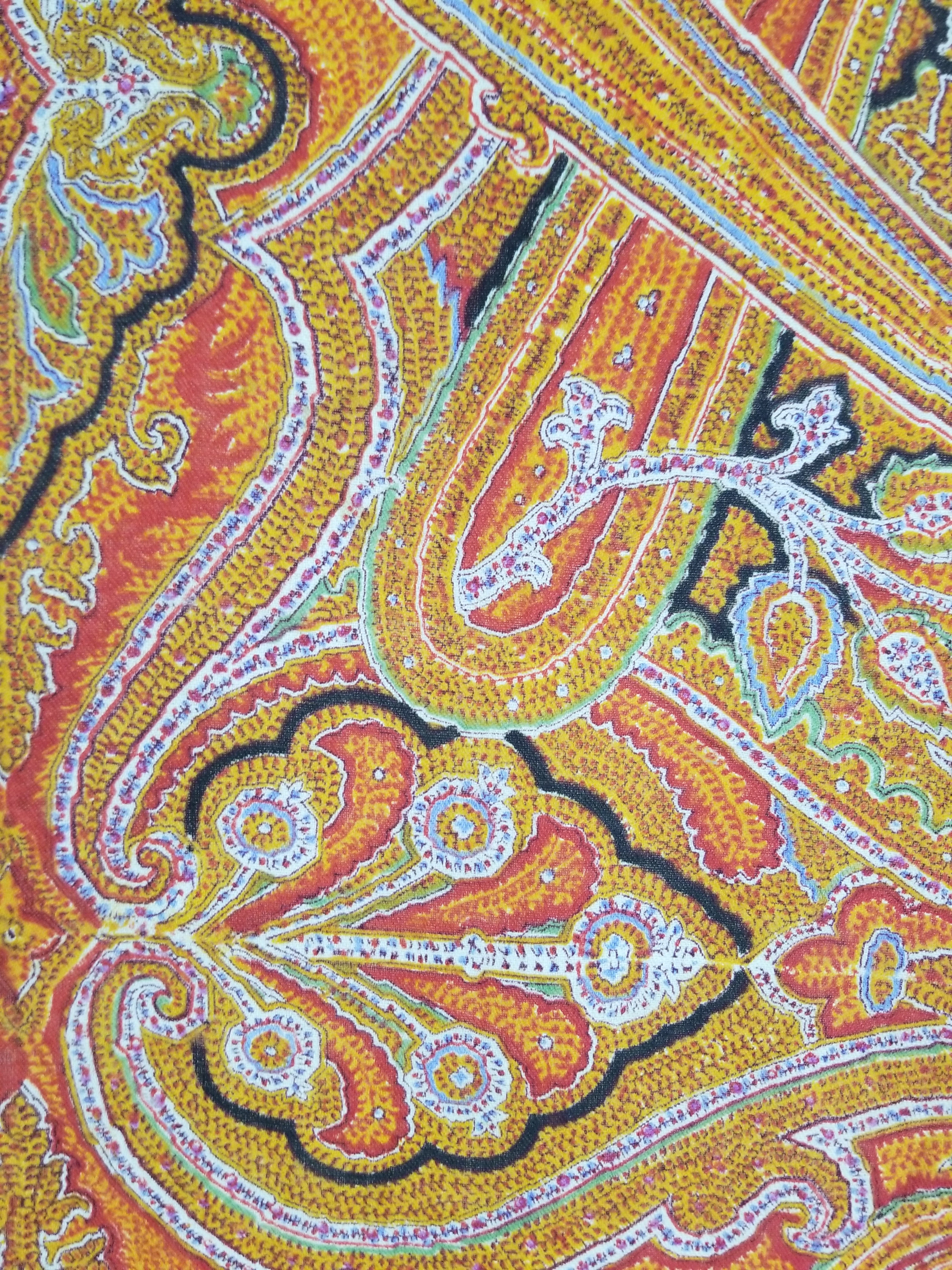 Vintage Traditional Printed Kashmiri Paisley Shawl 158x155cm