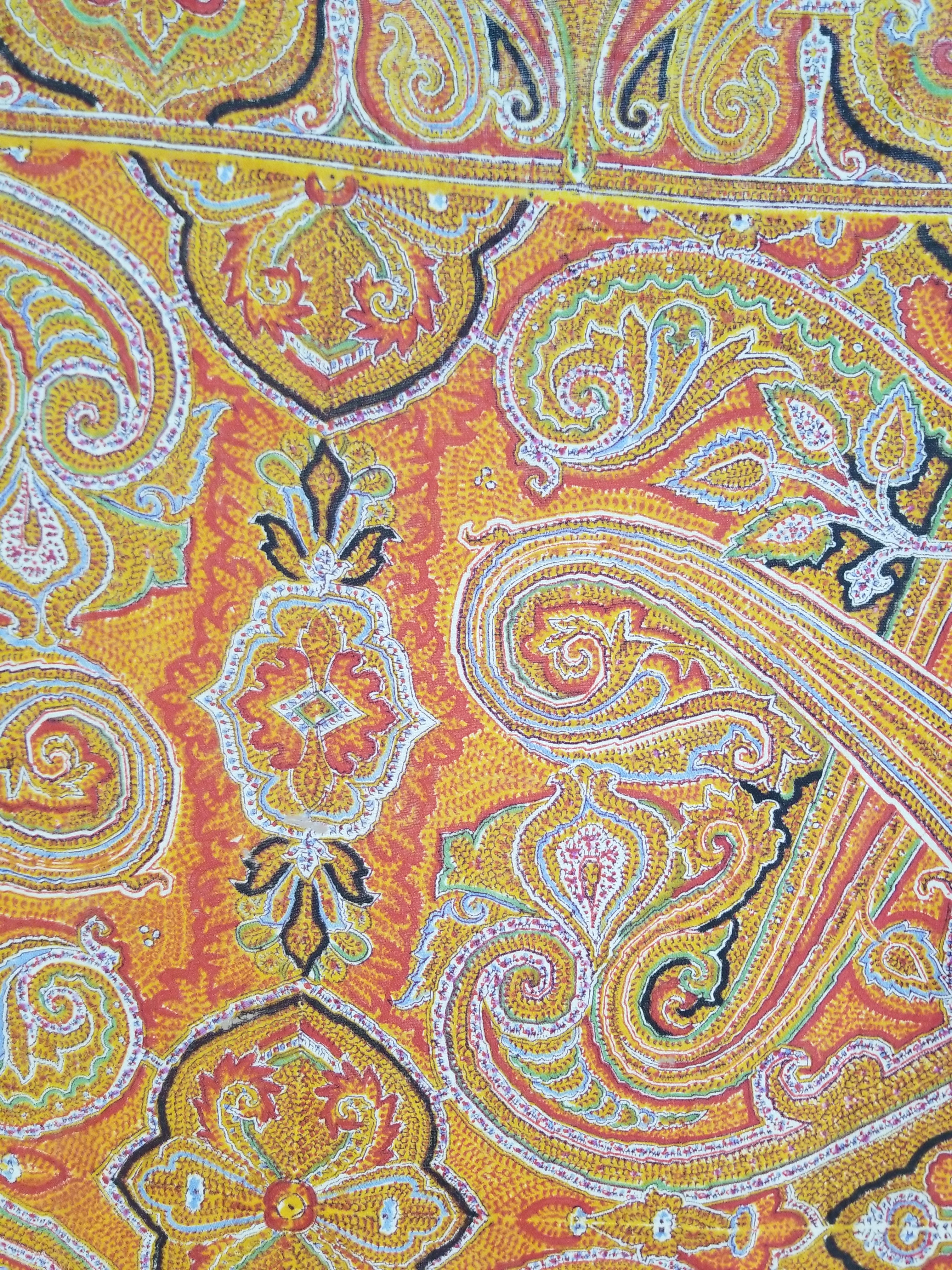 Vintage Traditional Printed Kashmiri Paisley Shawl 158x155cm