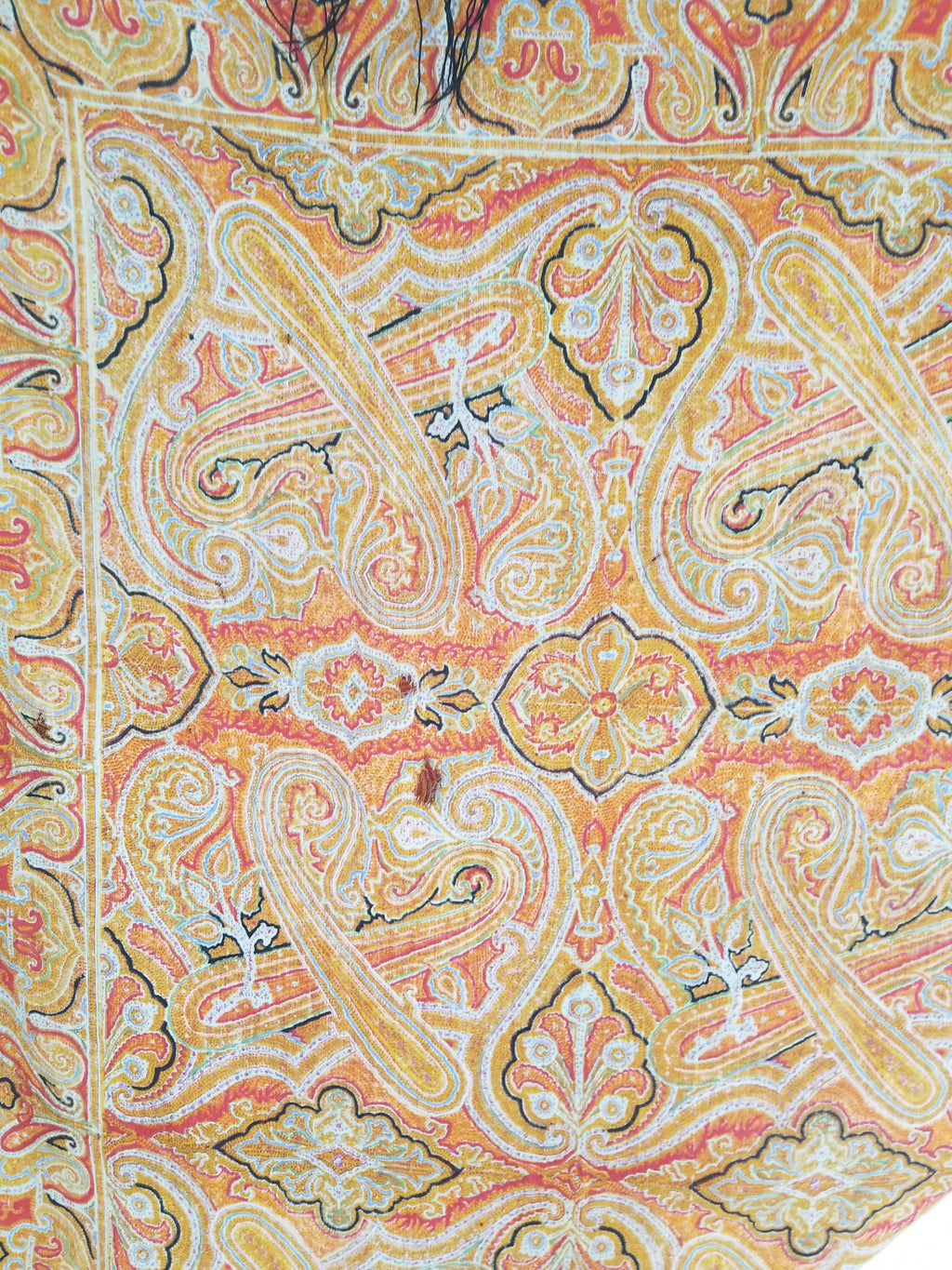 Vintage Traditional Printed Kashmiri Paisley Shawl 158x155cm