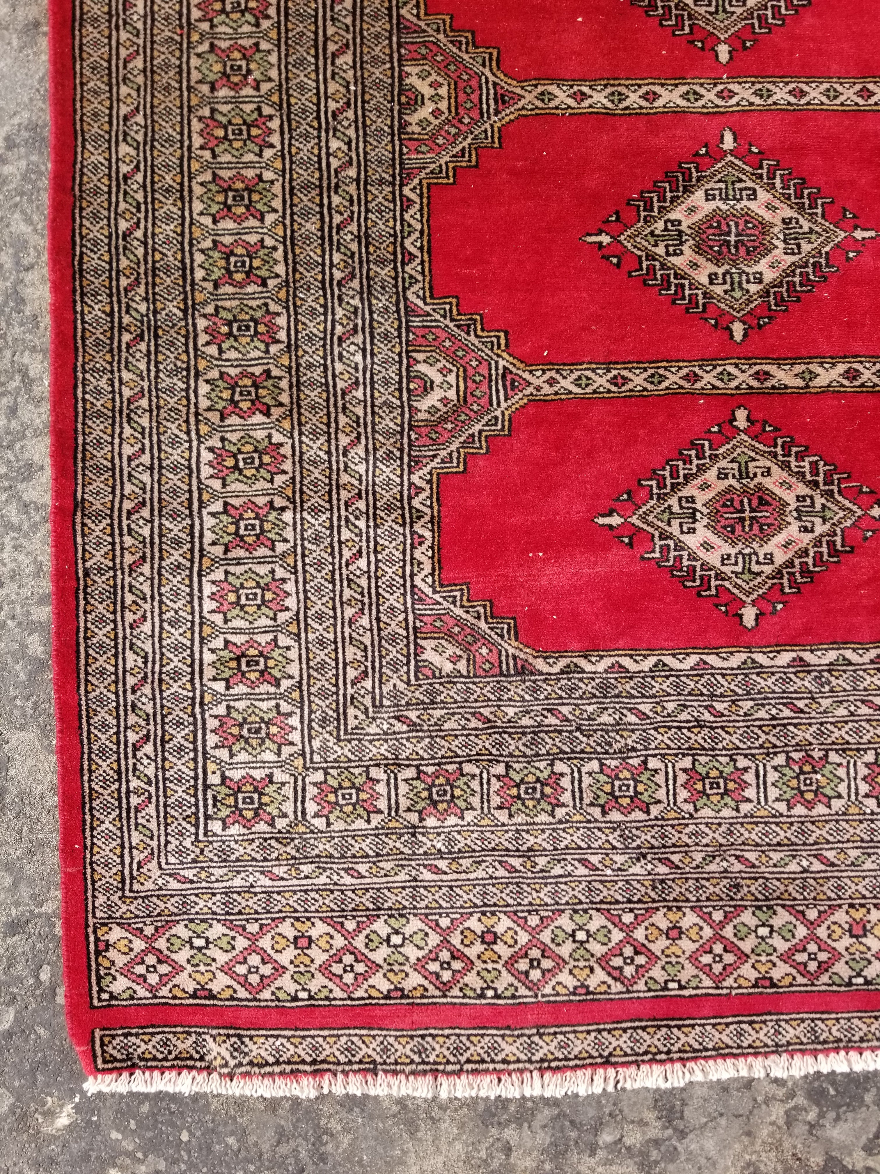Vintage Traditional Handmade Pakistani Bokhara Style Wool Rug 238x170cm