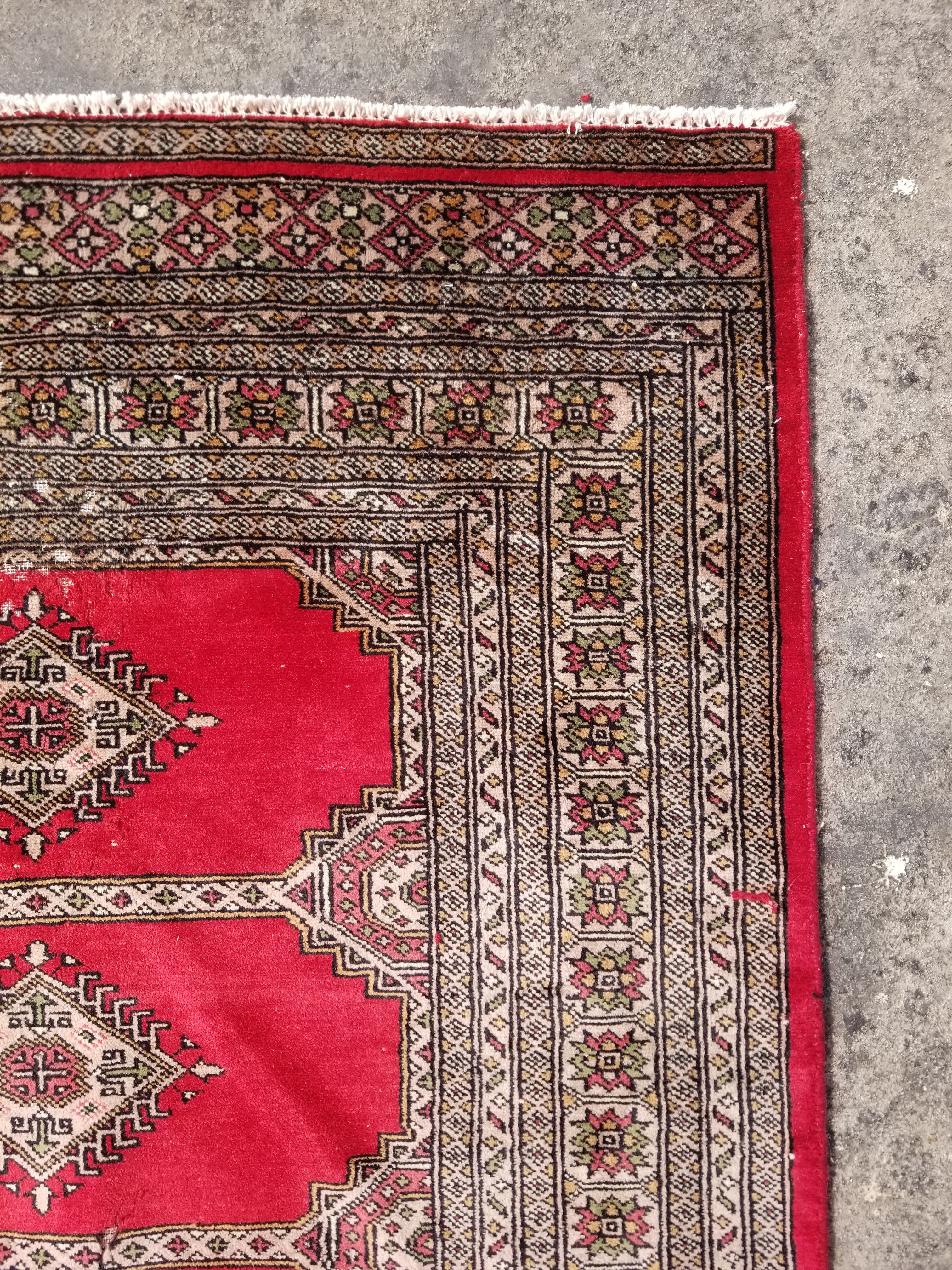 Vintage Traditional Handmade Pakistani Bokhara Style Wool Rug 238x170cm