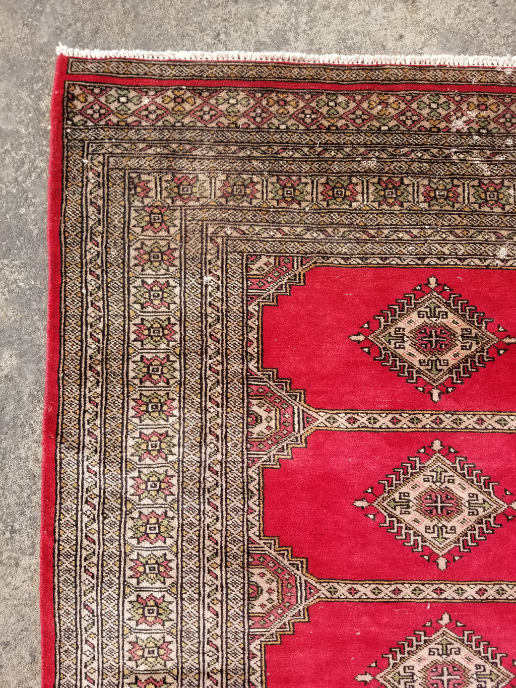 Vintage Traditional Handmade Pakistani Bokhara Style Wool Rug 238x170cm