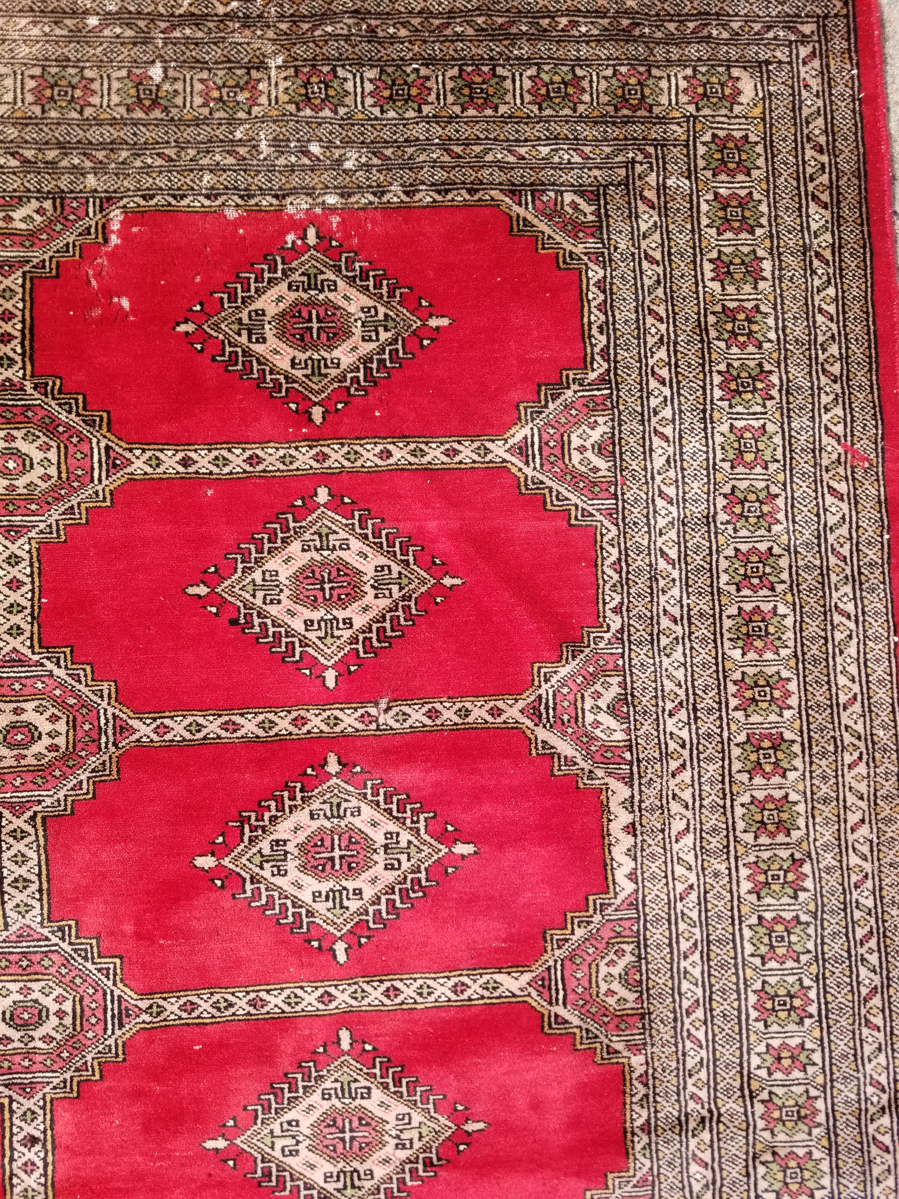 Vintage Traditional Handmade Pakistani Bokhara Style Wool Rug 238x170cm