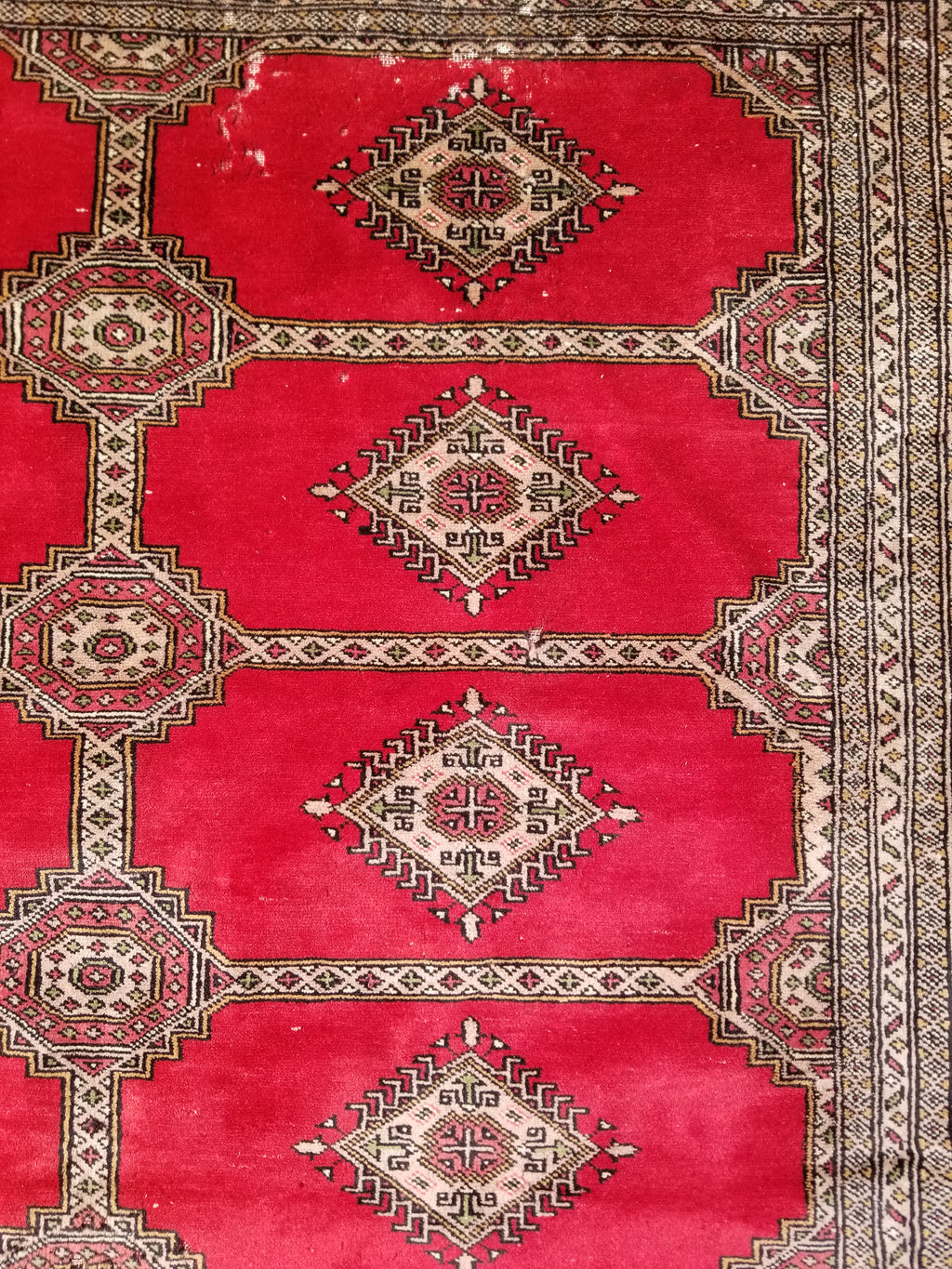 Vintage Traditional Handmade Pakistani Bokhara Style Wool Rug 238x170cm
