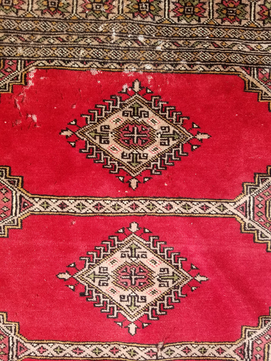 Vintage Traditional Handmade Pakistani Bokhara Style Wool Rug 238x170cm