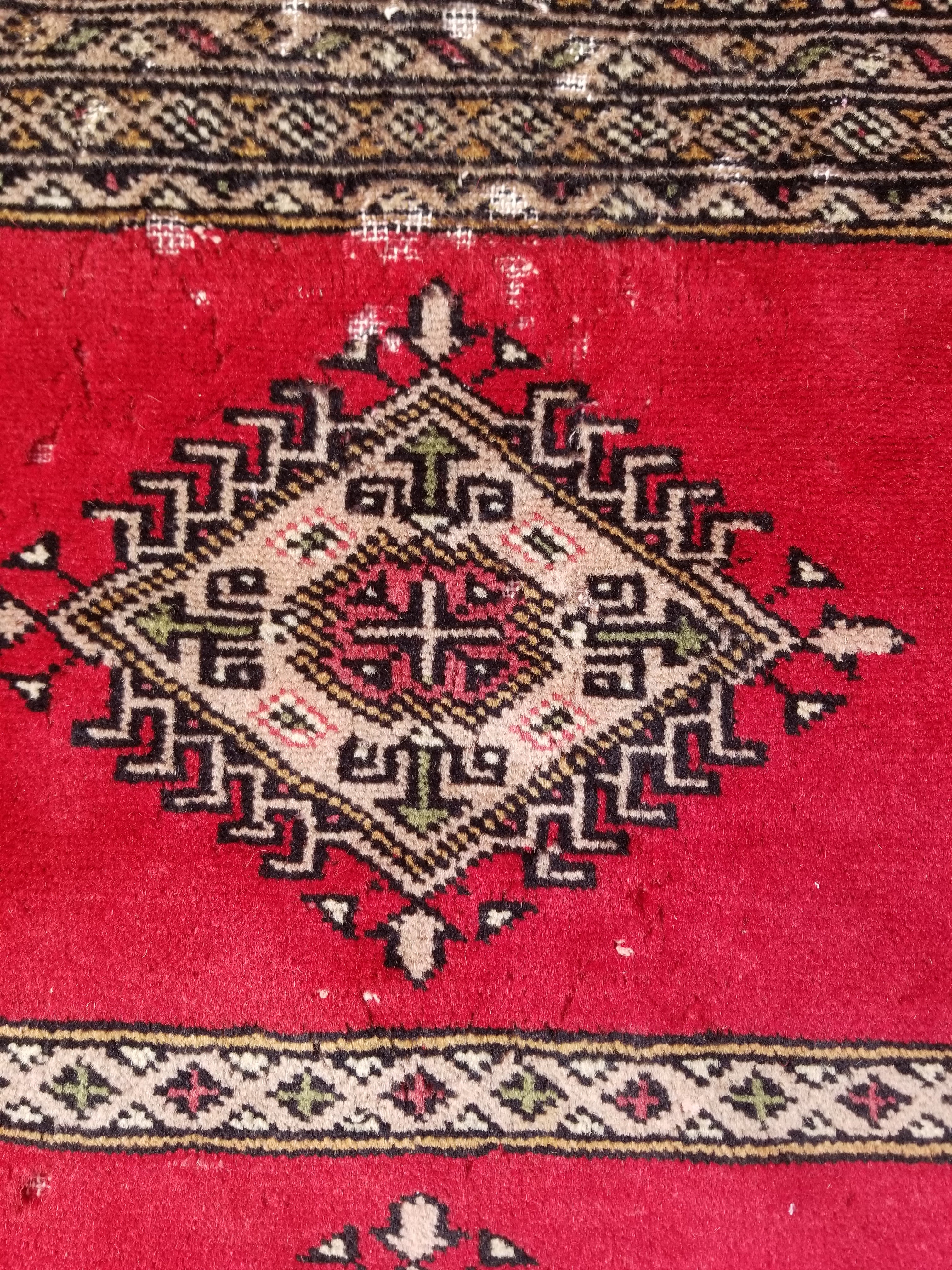 Vintage Traditional Handmade Pakistani Bokhara Style Wool Rug 238x170cm