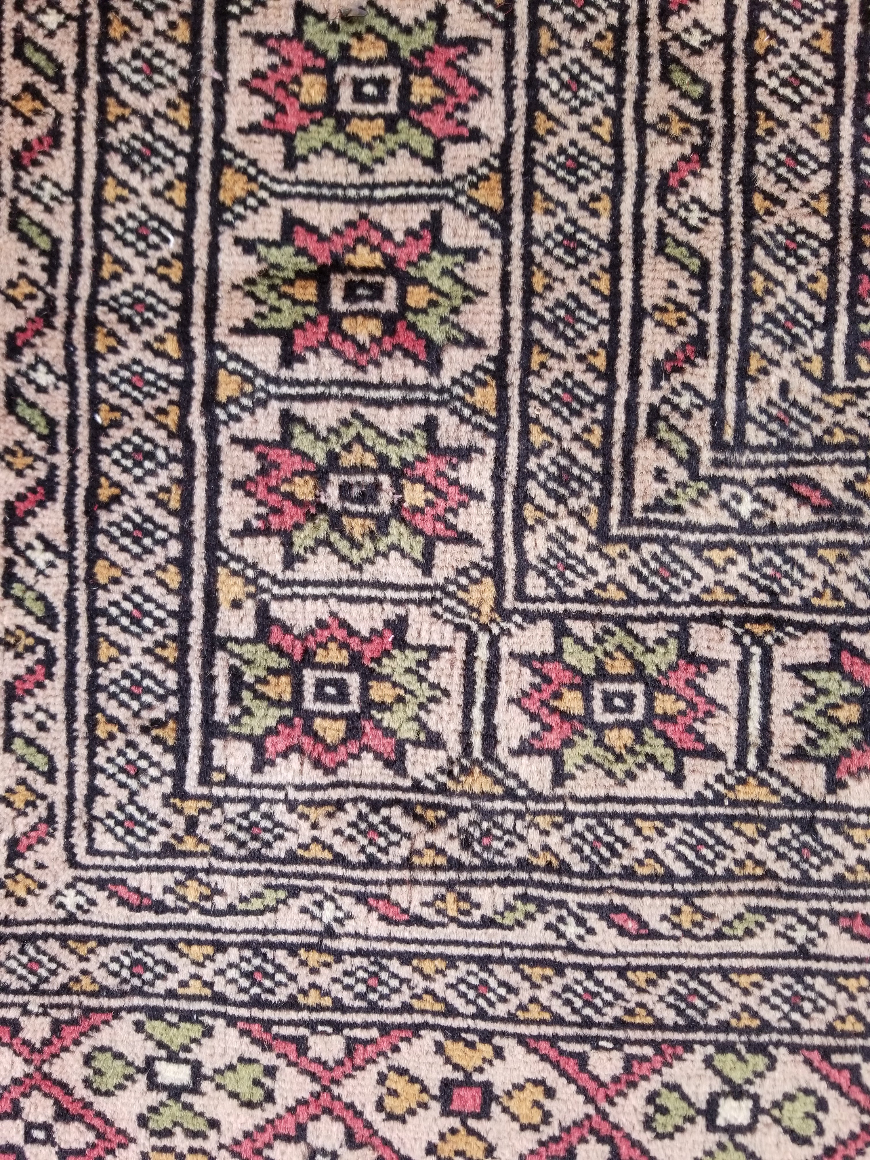 Vintage Traditional Handmade Pakistani Bokhara Style Wool Rug 238x170cm