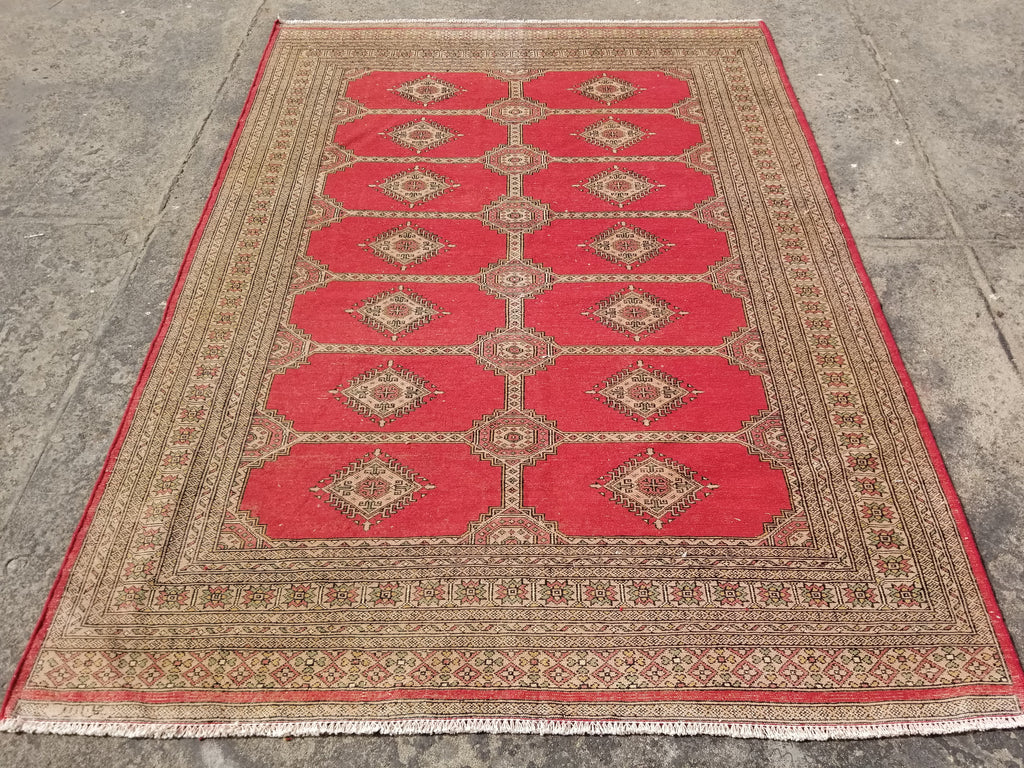 Vintage Traditional Handmade Pakistani Bokhara Style Wool Rug 238x170cm