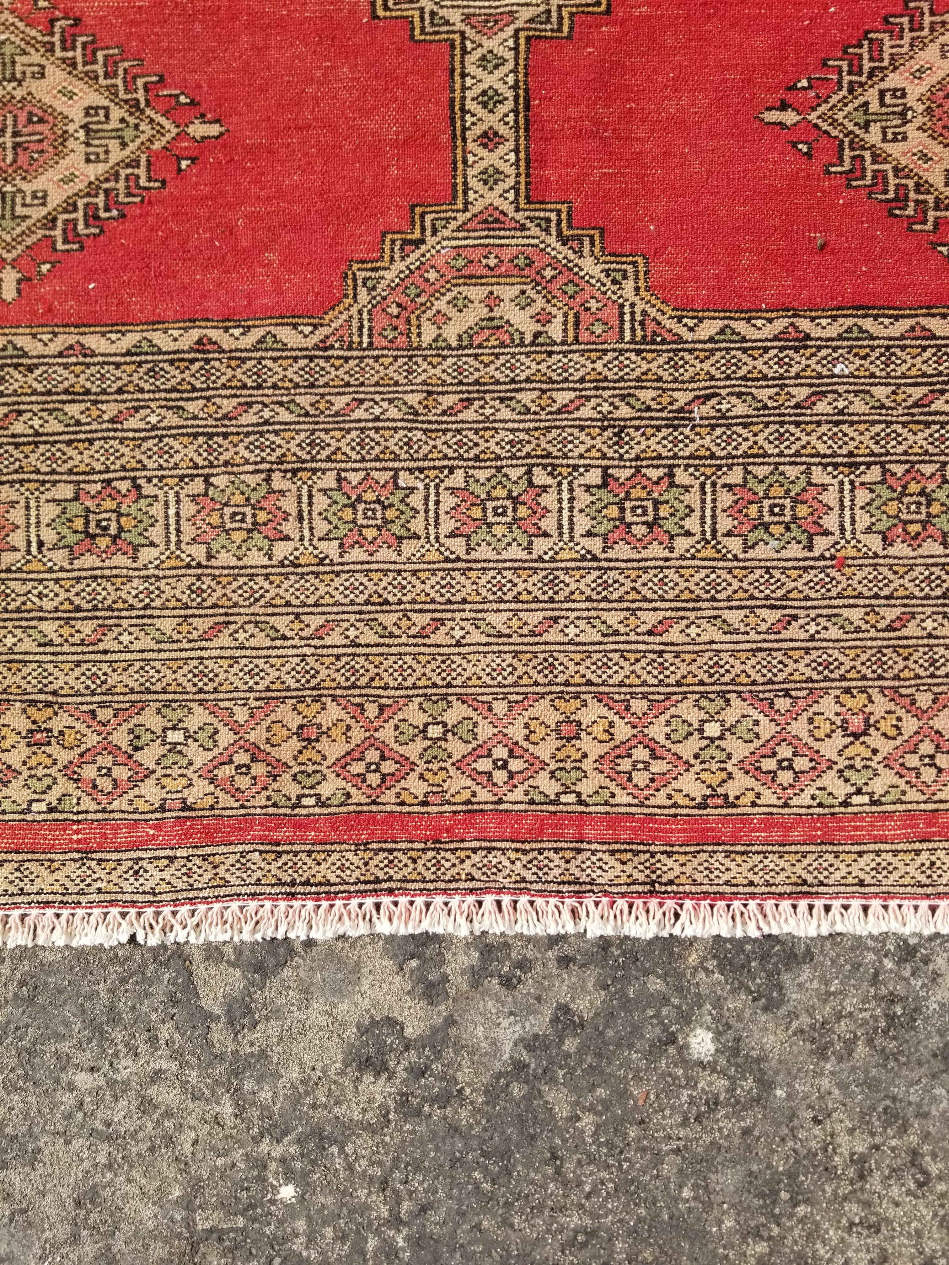 Vintage Traditional Handmade Pakistani Bokhara Style Wool Rug 238x170cm